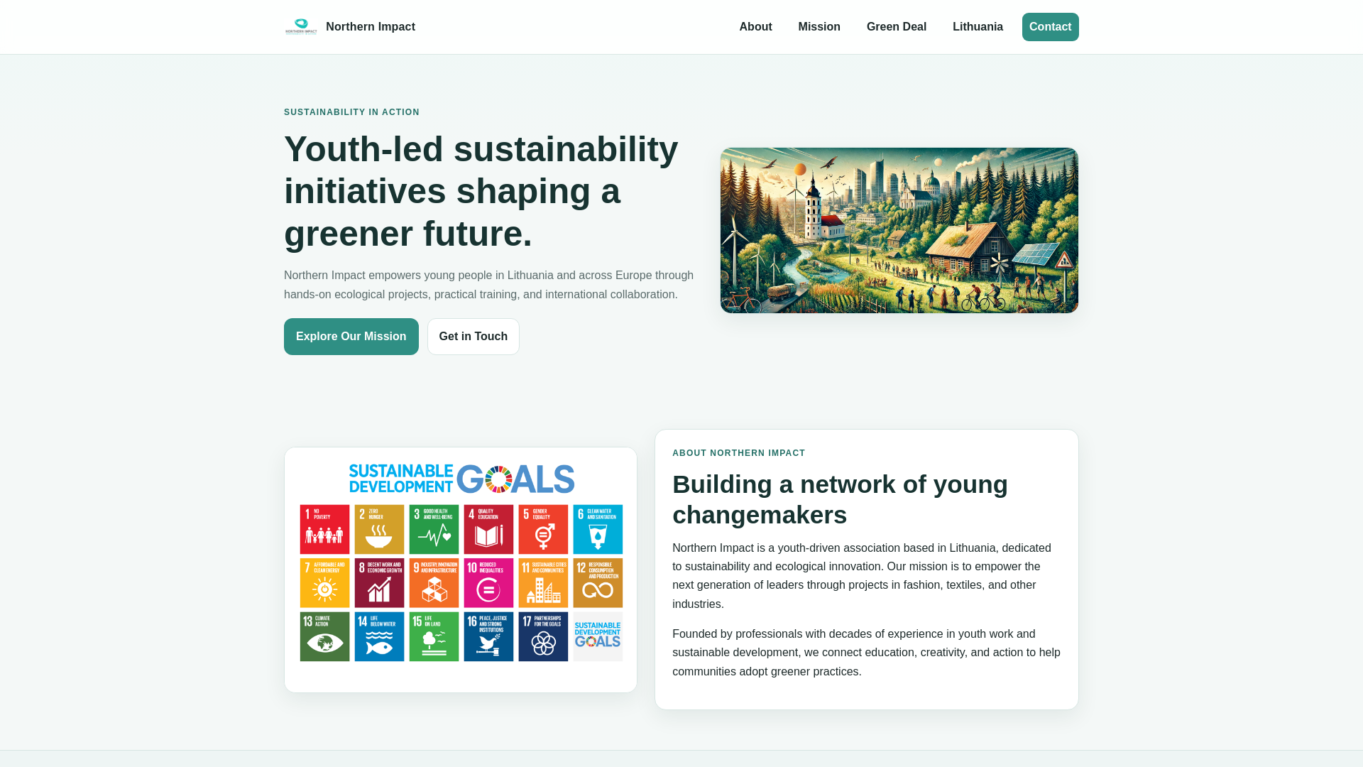 website screenshot of https://northernimpact.pages.dev/