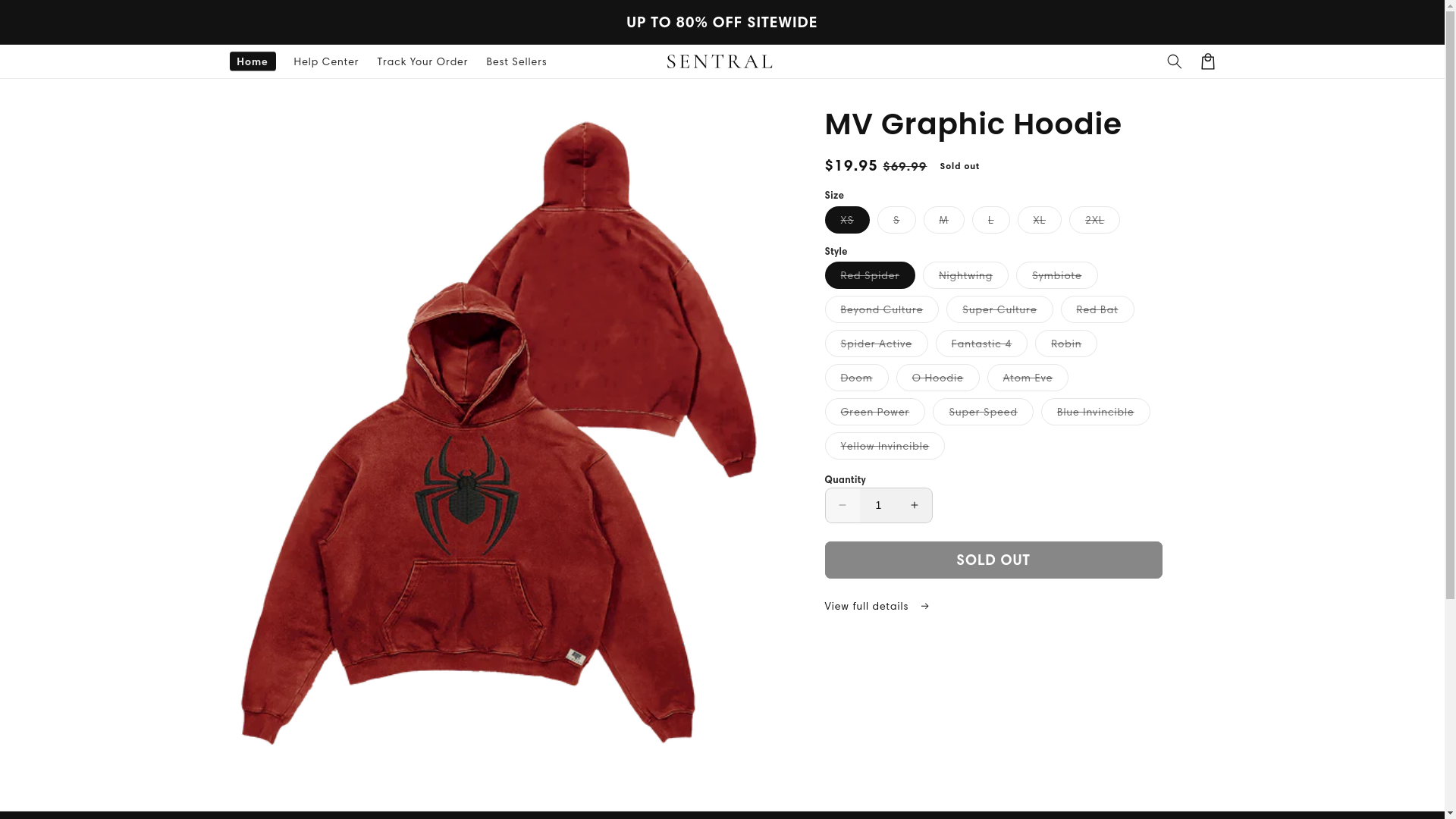 website screenshot of https://sentralcollection.com/