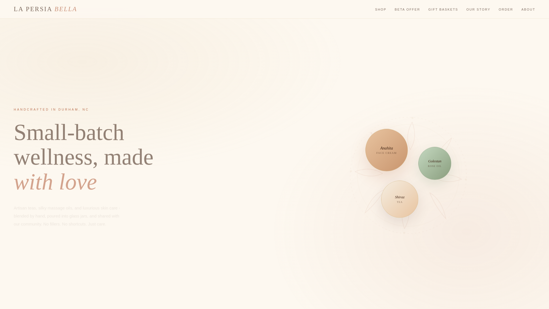 website screenshot of https://lapersiabella.com/