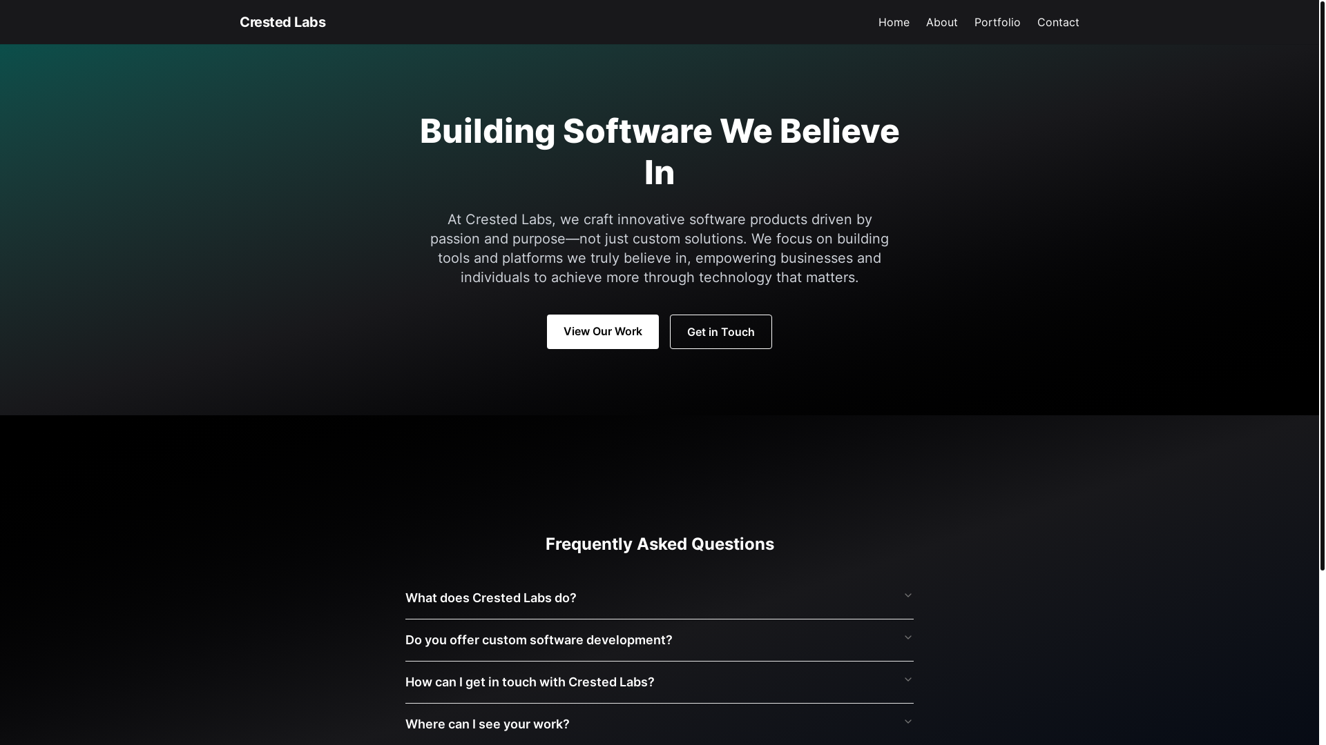 website screenshot of https://crestedlabs.pages.dev/