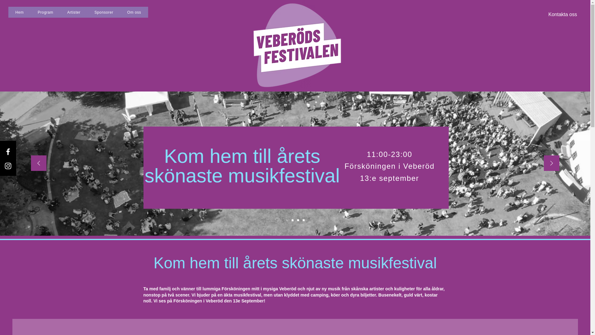 website screenshot of https://veberodsfestivalen.com/