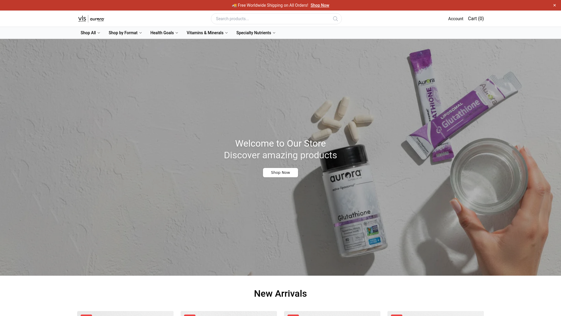 website screenshot of https://vidalifesciencelabs.shop/
