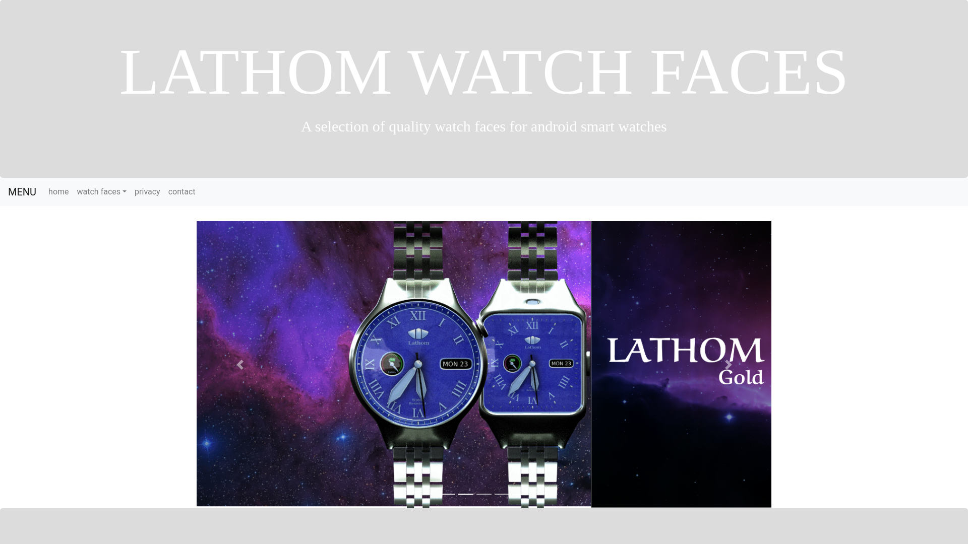 website screenshot of https://lathom-watch-faces.pages.dev/