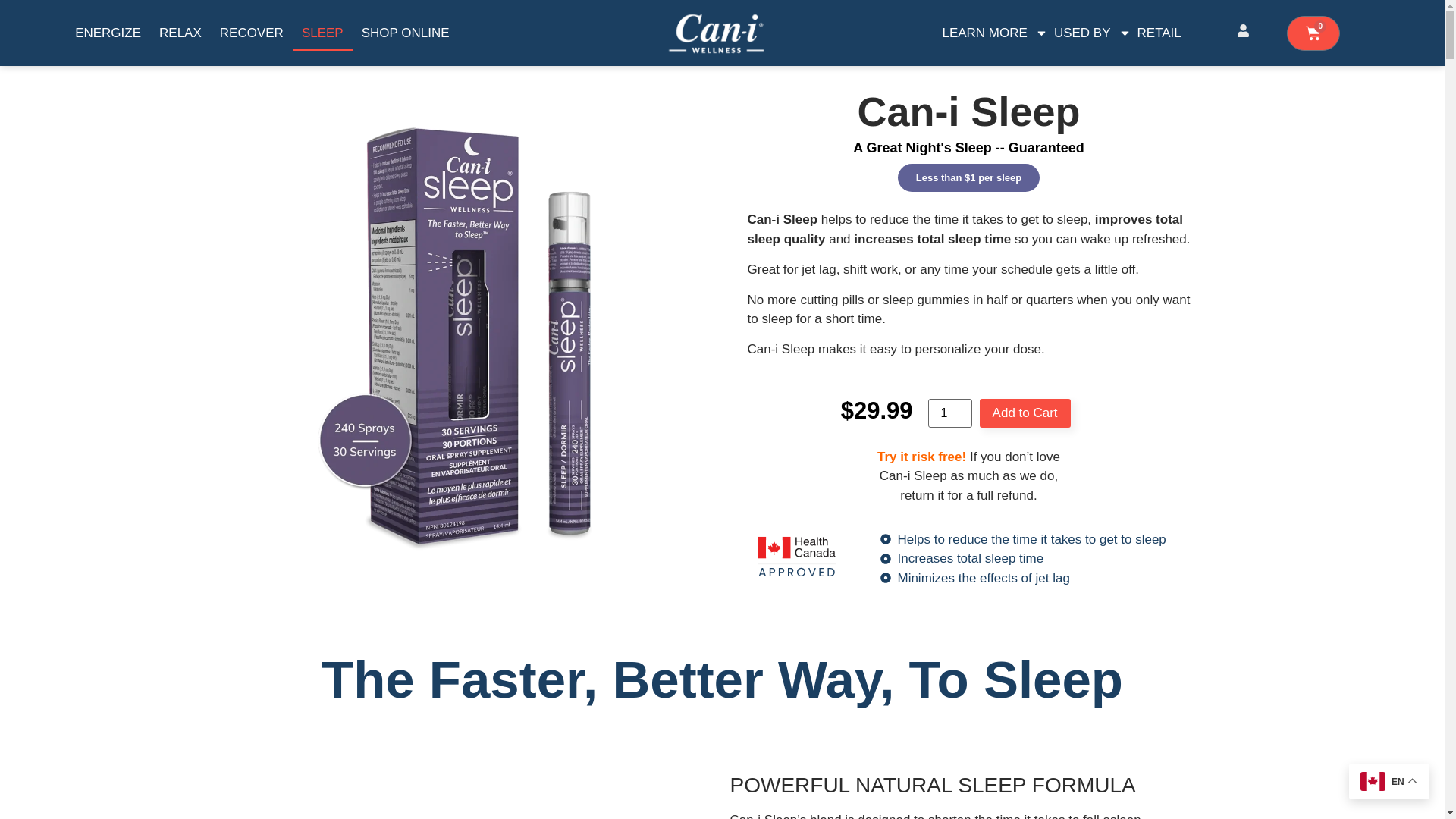 website screenshot of https://caniwellness.ca/product/can-i-sleep/