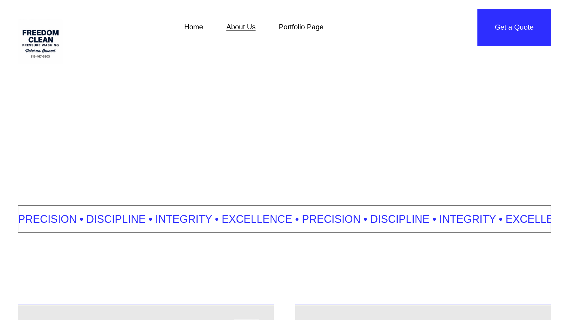 website screenshot of https://freedomcleanpressurewashing.com/