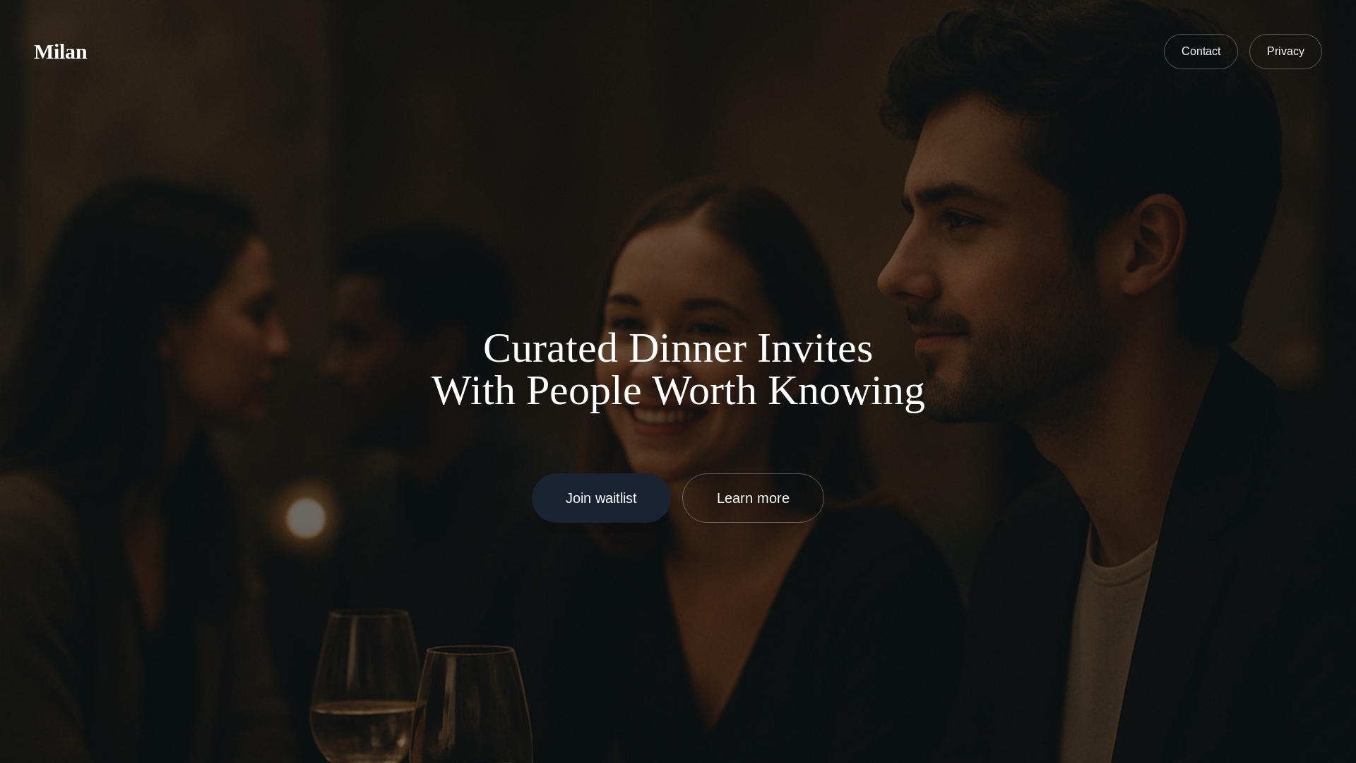 website screenshot of https://joinmilan.club/