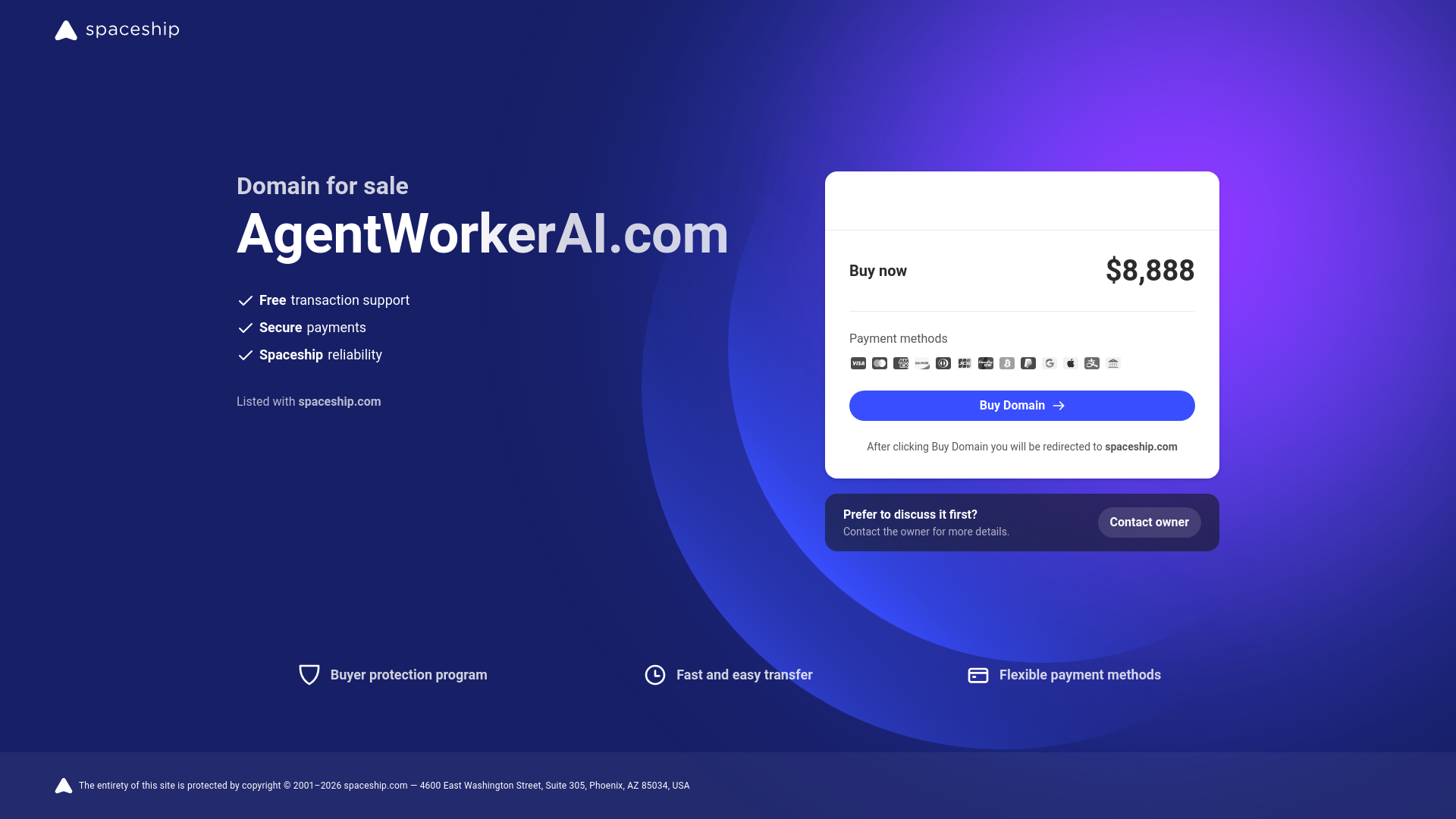website screenshot of https://agentworkerai.com/