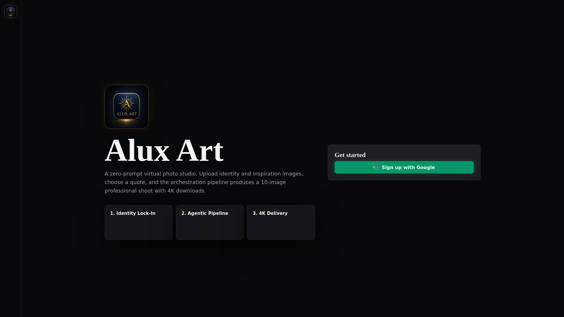 website screenshot of https://aluxartandframes.shop/