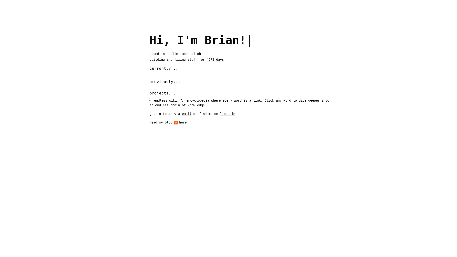 website screenshot of https://brians-personal-website.pages.dev/