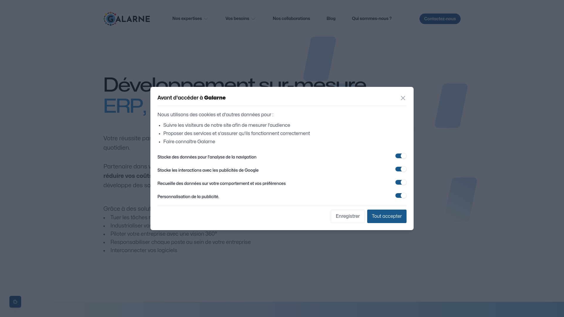 website screenshot of https://galarne-website.pages.dev/