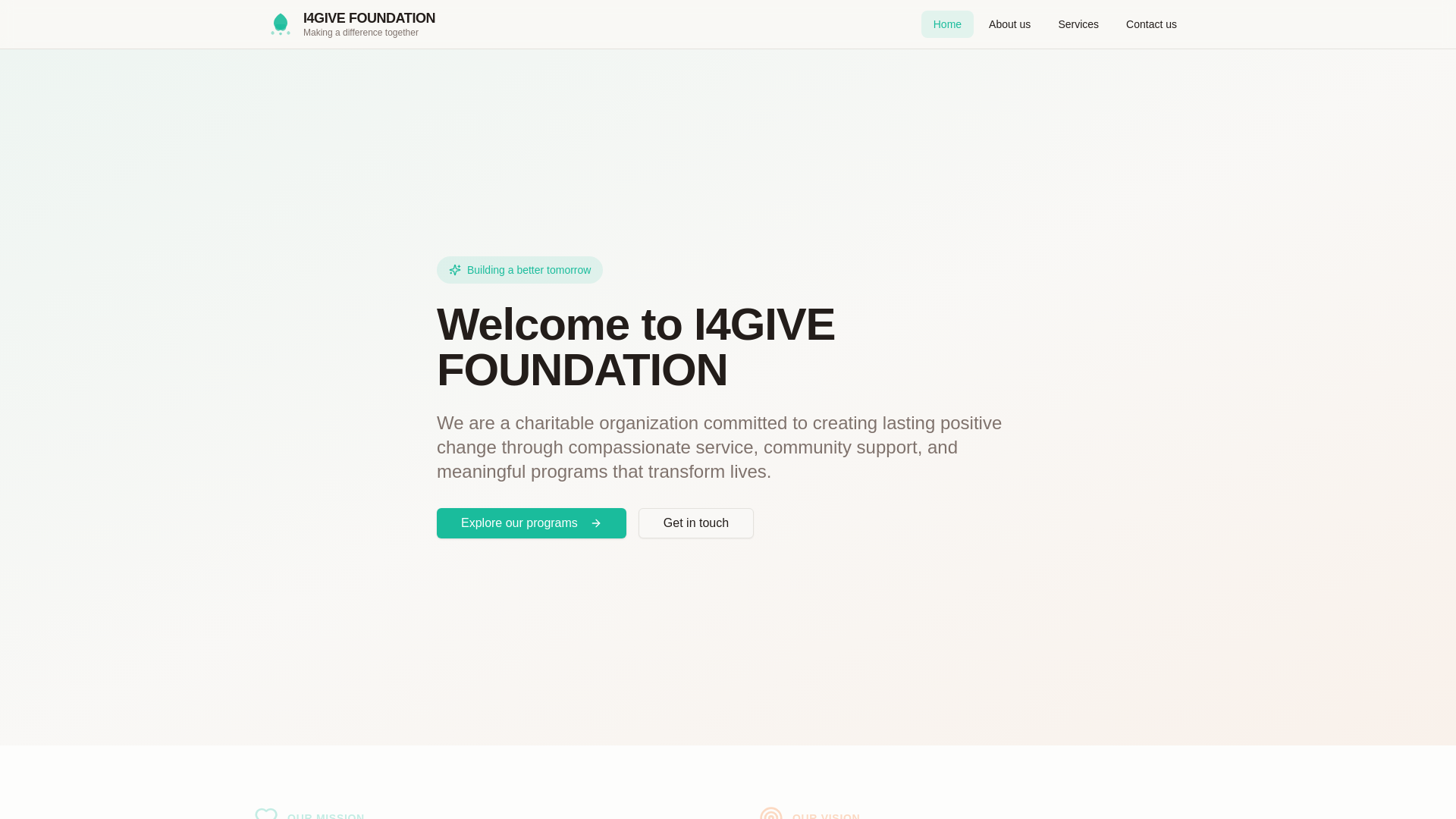 website screenshot of https://i4givefoundation.asia/