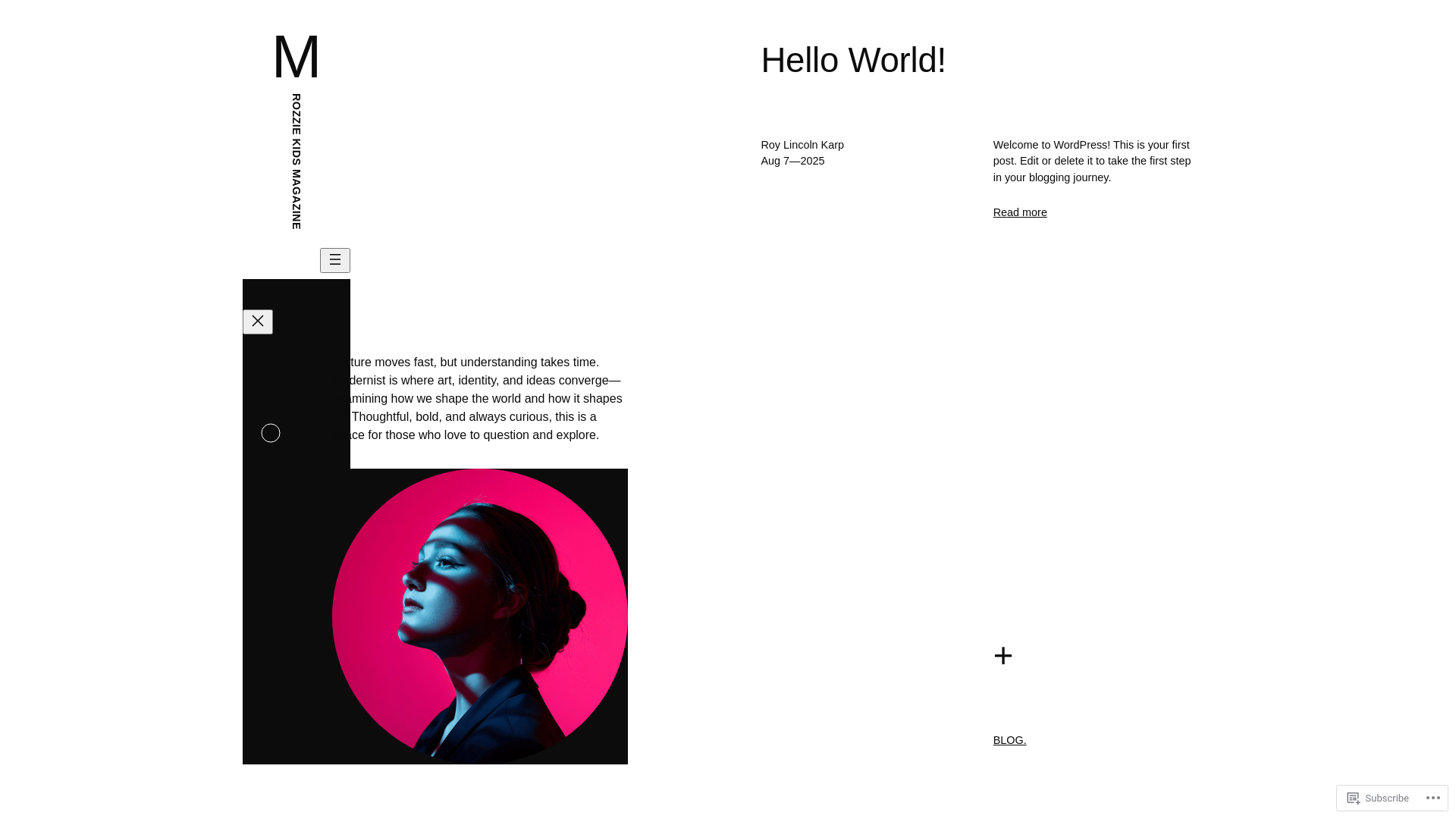 website screenshot of https://rozziekids.org/