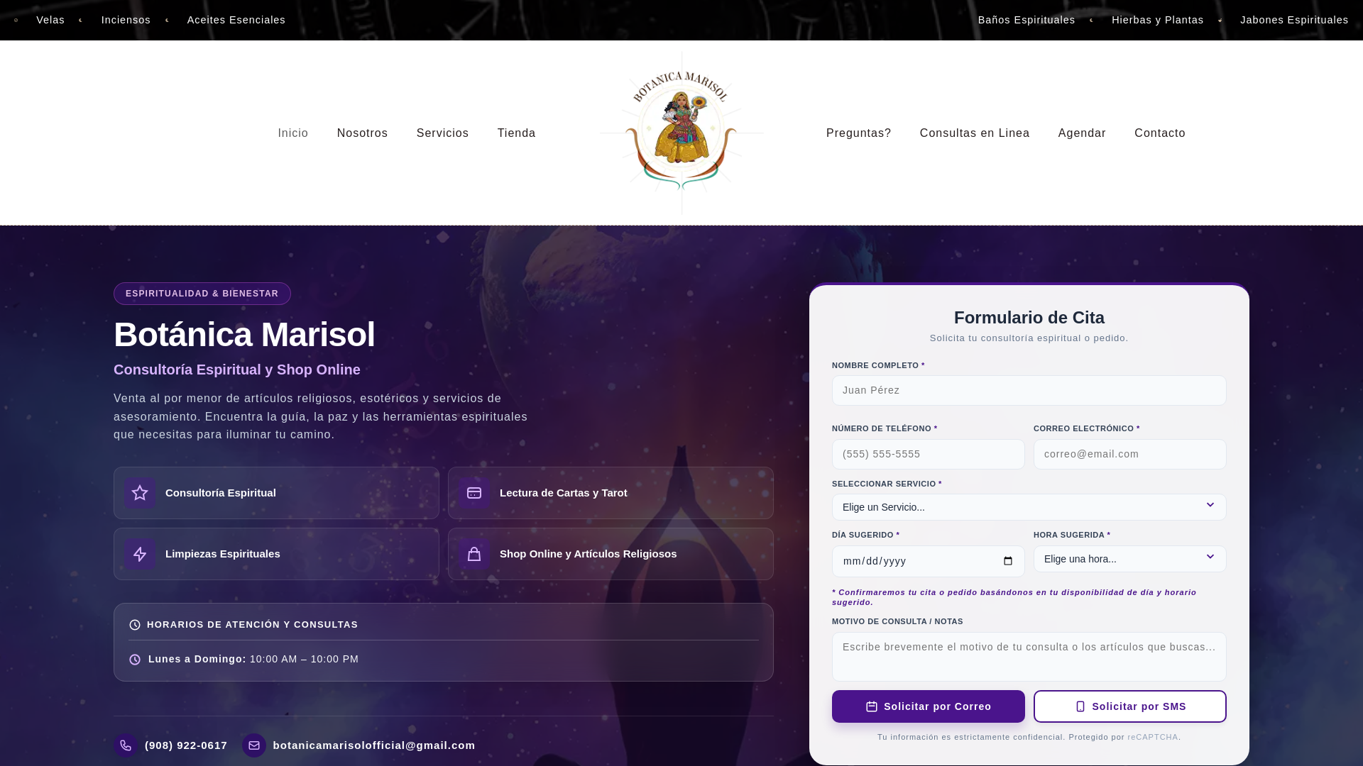website screenshot of https://botanicamarisol.com/