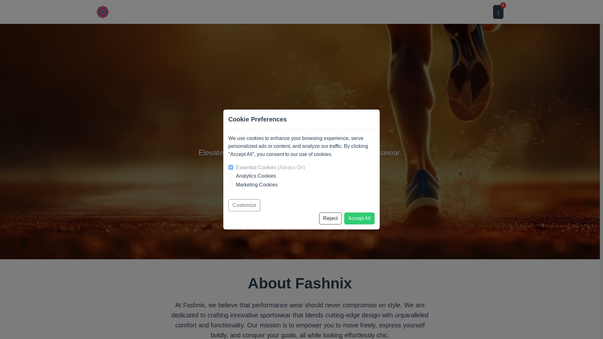 website screenshot of https://fashniex.store/