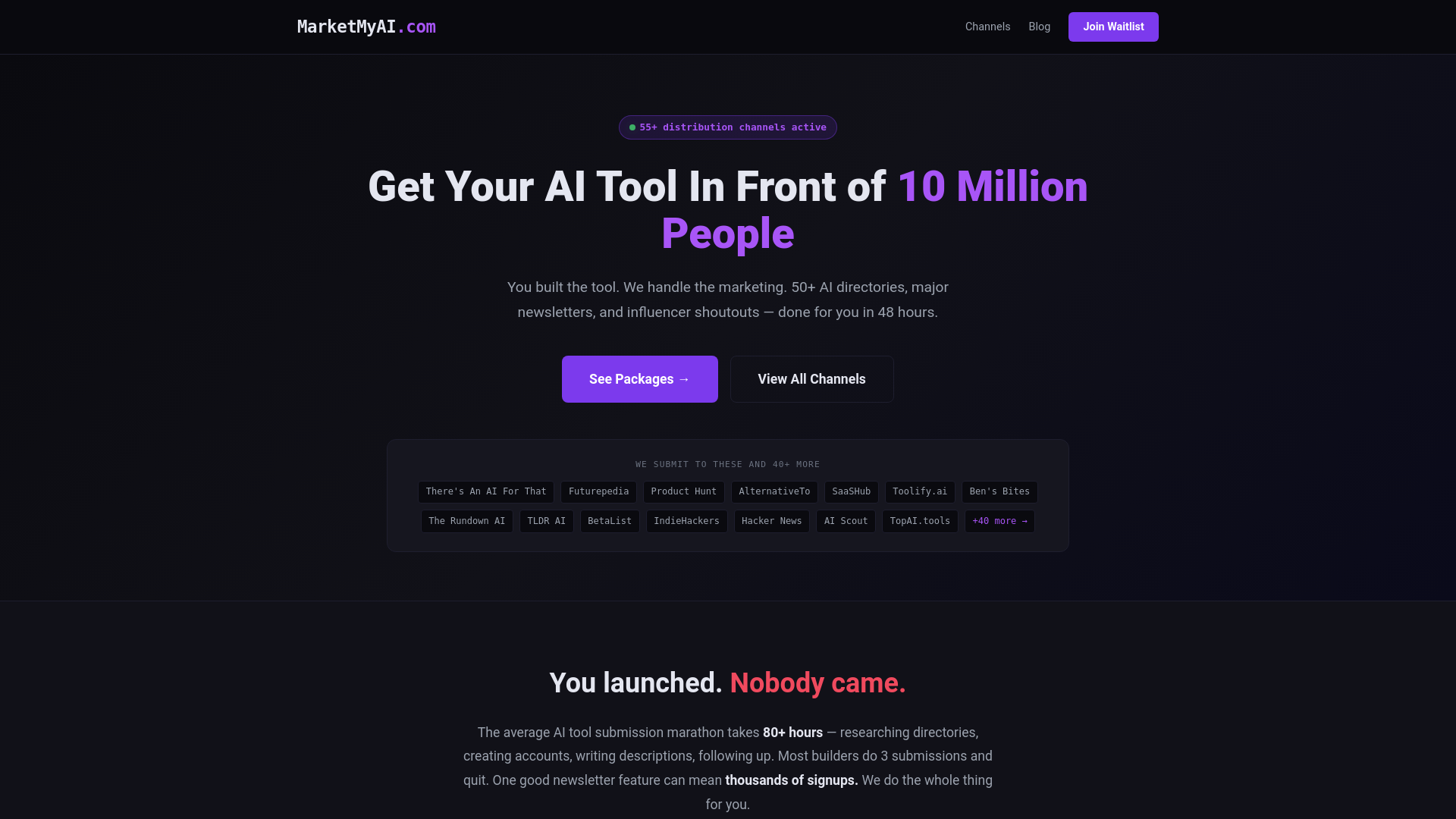 website screenshot of https://marketmyai-com.pages.dev/