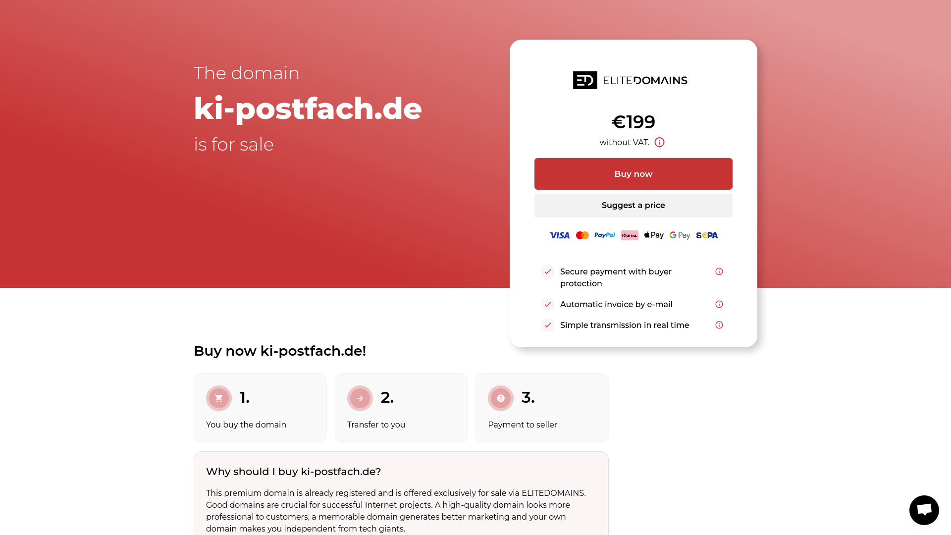 website screenshot of https://ki-postfach.de/
