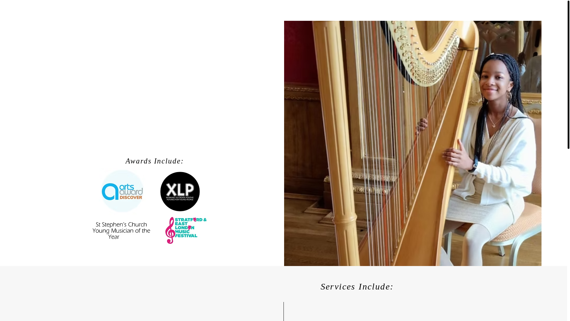 website screenshot of https://nialondonharp.com/