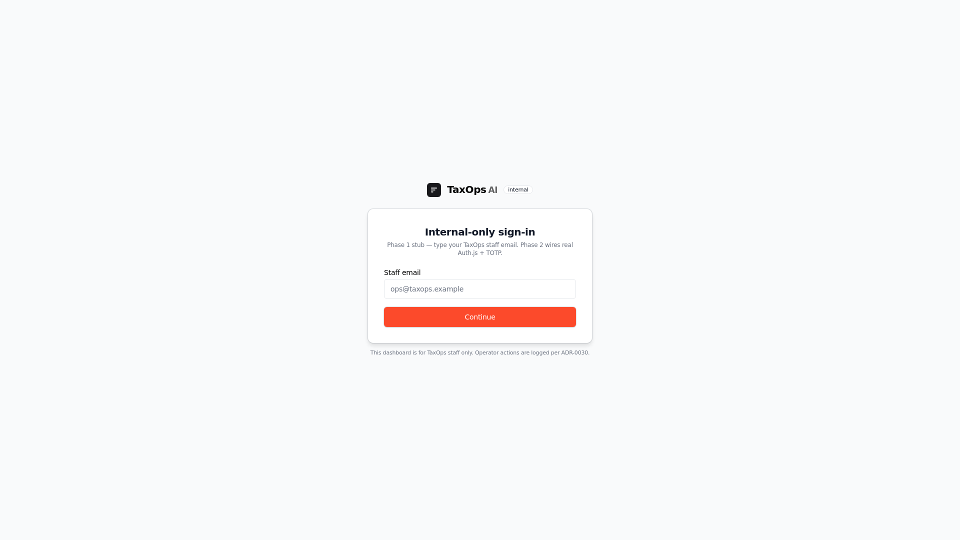 website screenshot of https://taxops-dev-internal-dashboard.pages.dev/
