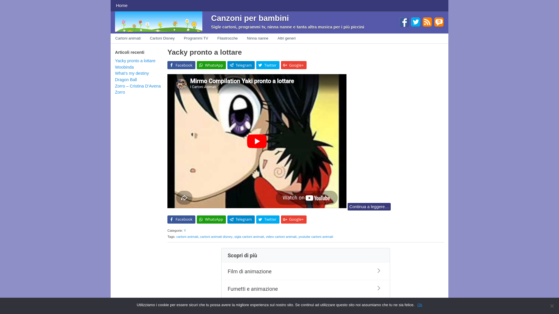 website screenshot of https://canzoni-per-bambini.it