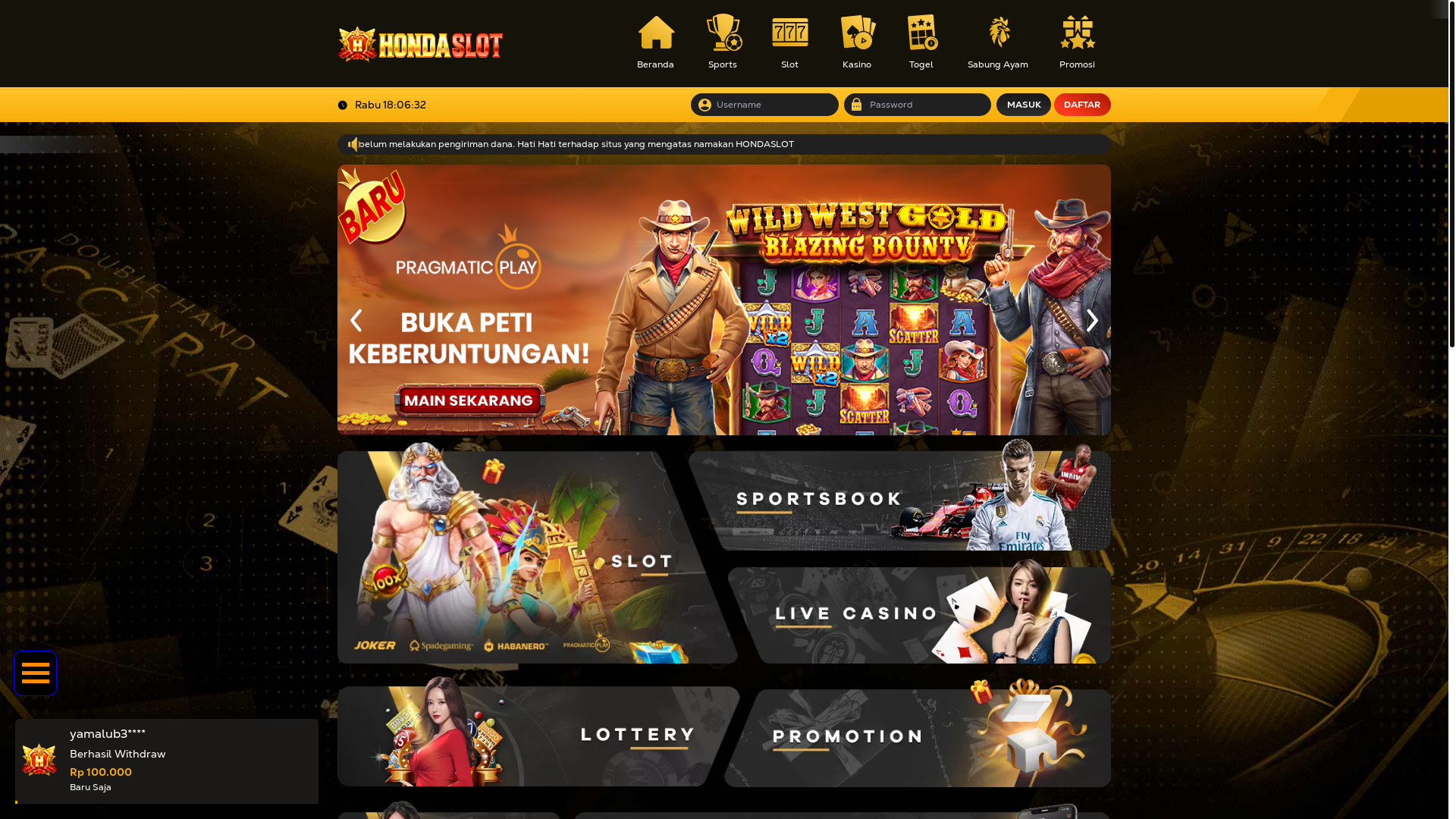 website screenshot of https://hondagacor55.xyz/