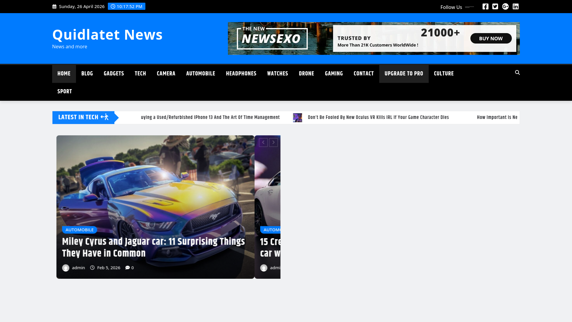 website screenshot of https://quidlatet.com/