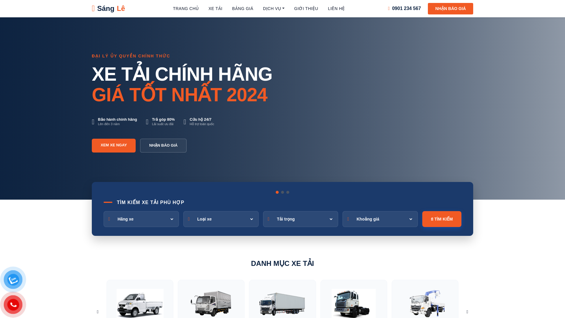 website screenshot of https://lethanhsang.site/