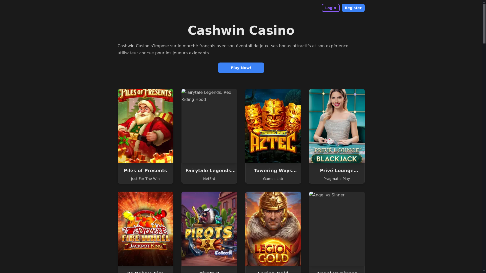 website screenshot of https://cashwin7-fr.pages.dev/