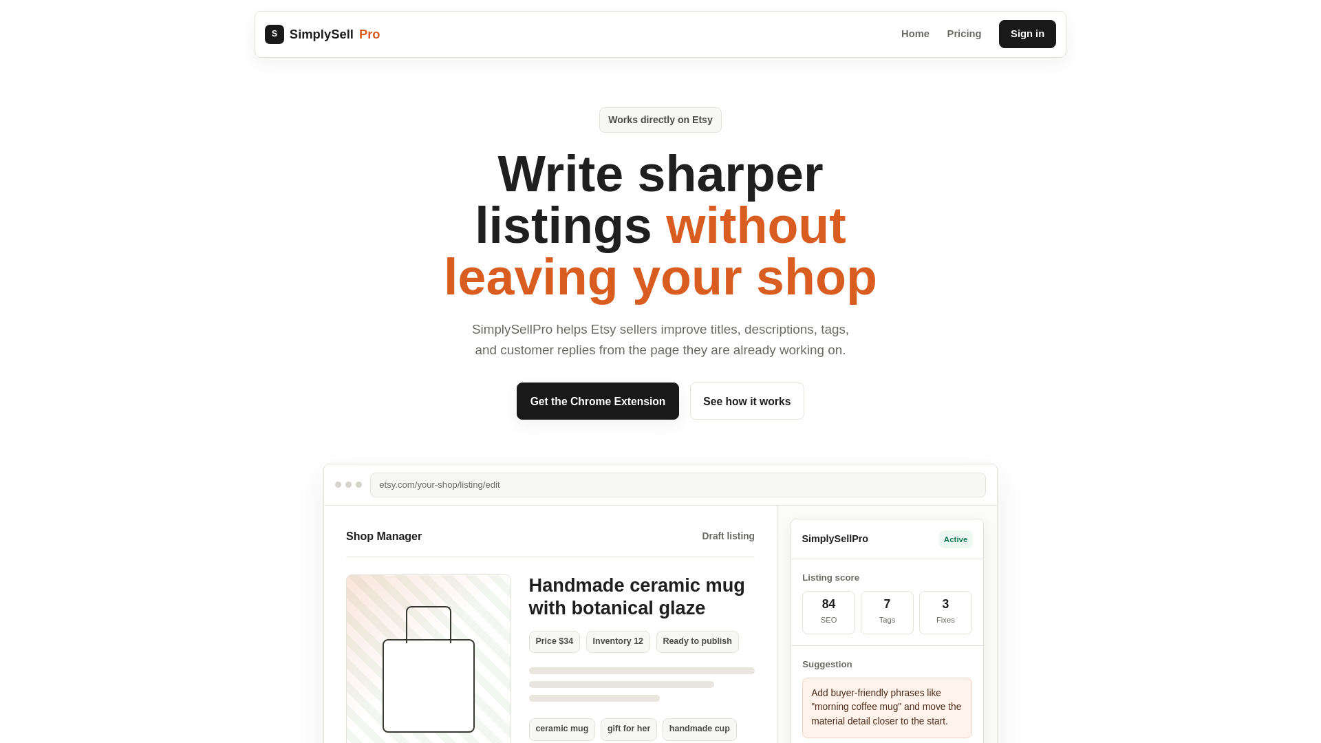 website screenshot of https://simplysell.pro/