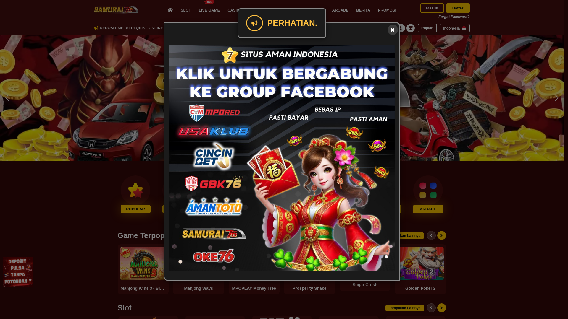 website screenshot of https://samurai76.me/