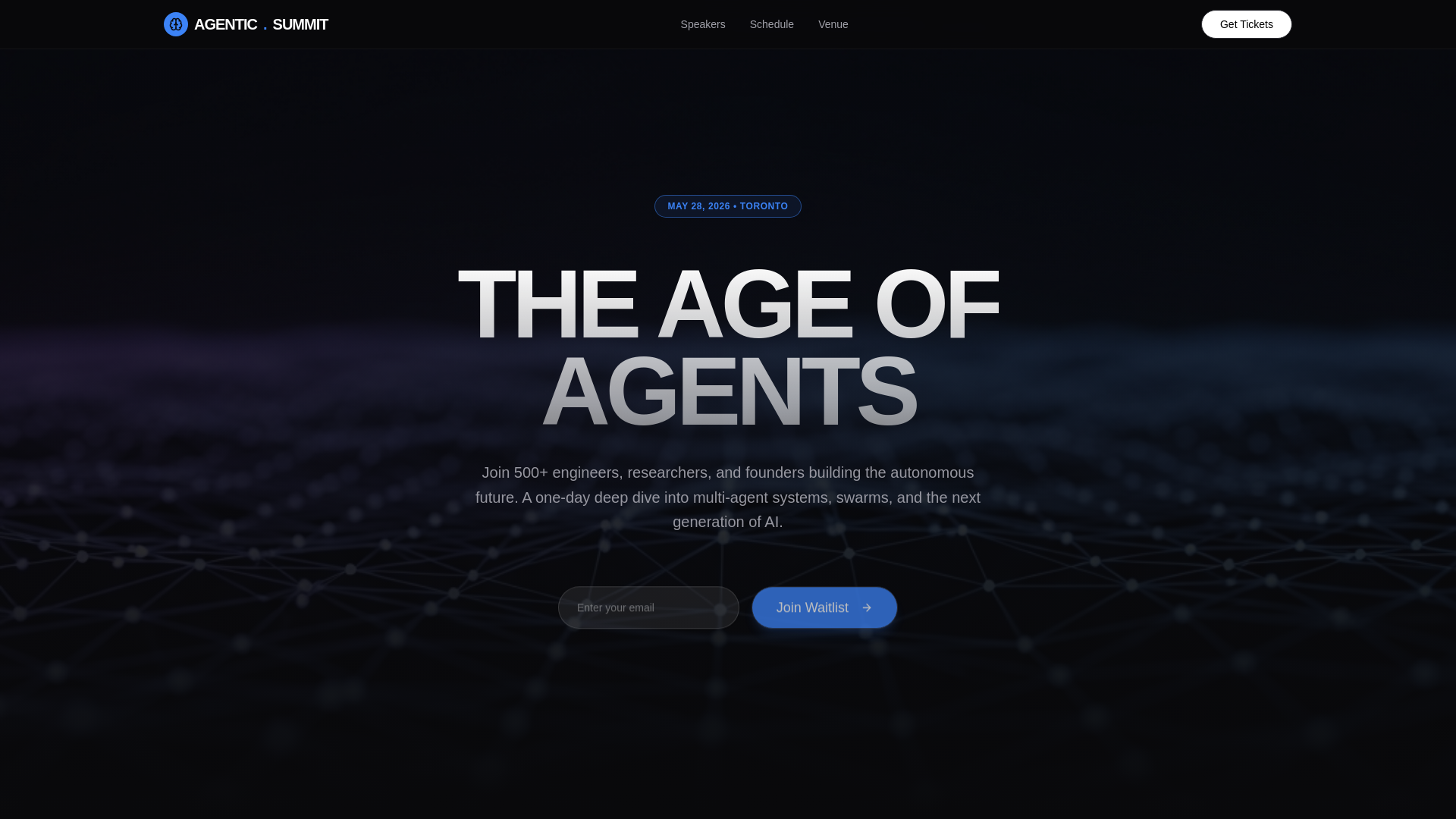 website screenshot of https://agenticsummit.org