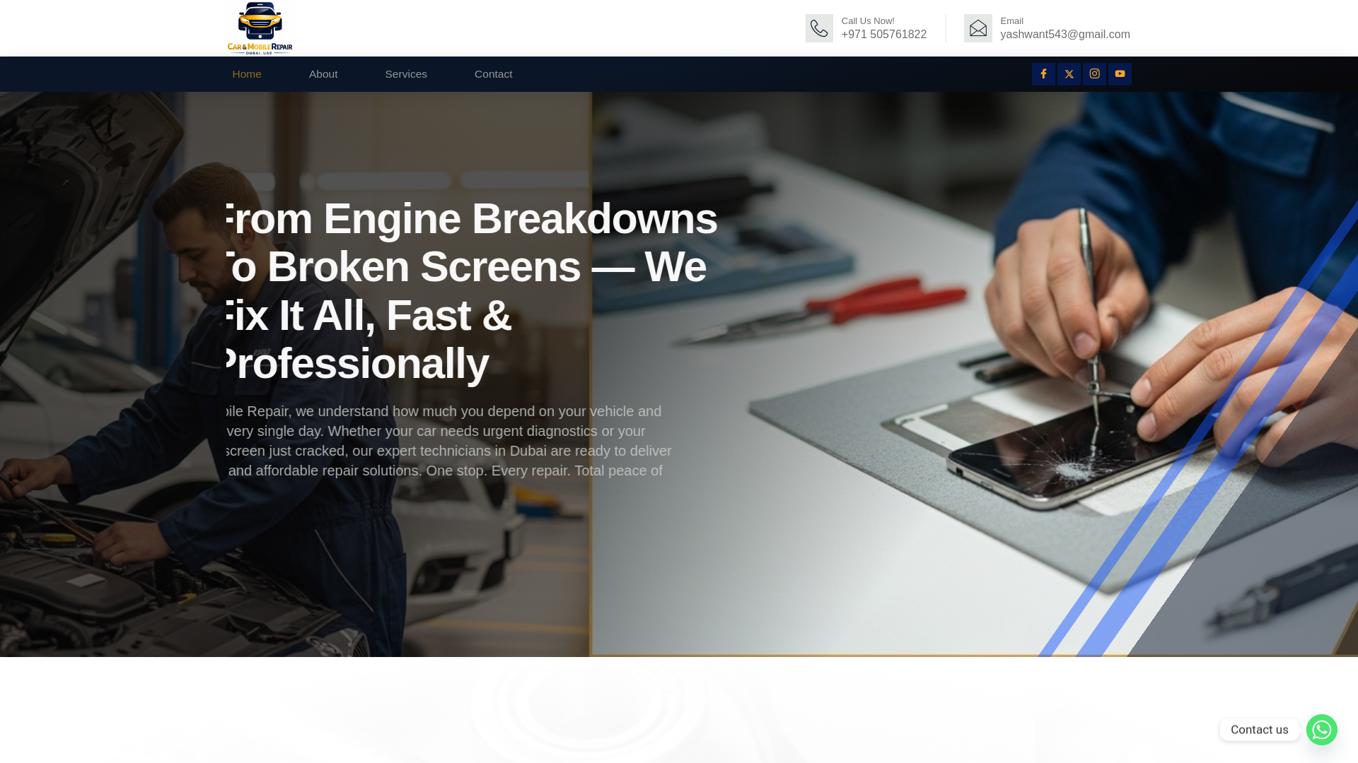website screenshot of https://carmobilerepair.com/
