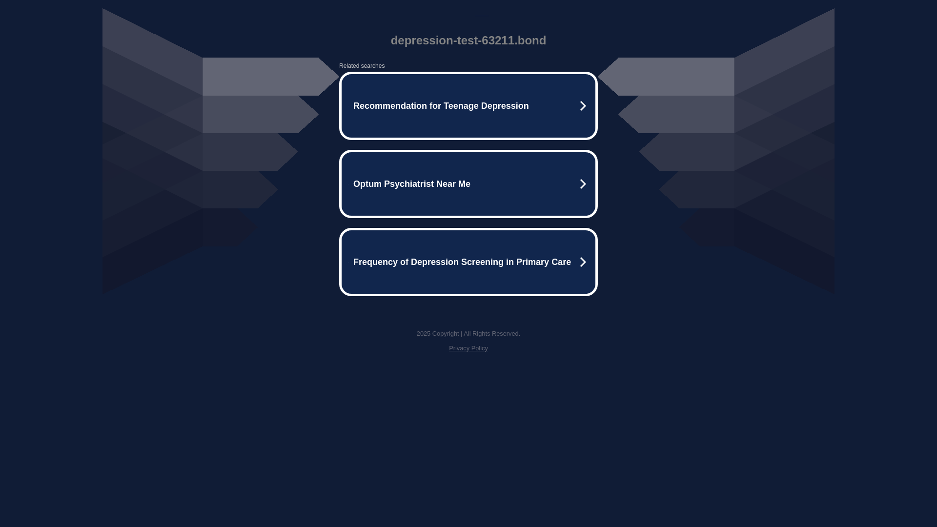 website screenshot of https://depression-test-63211.bond/