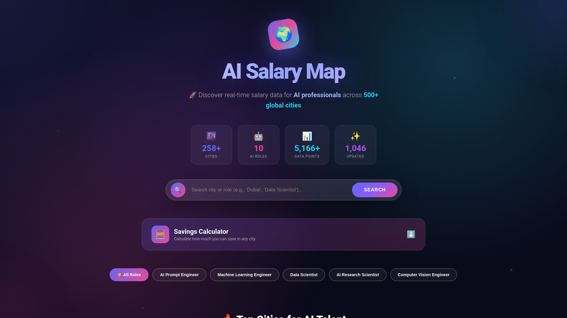 website screenshot of https://aisalarymap.com/