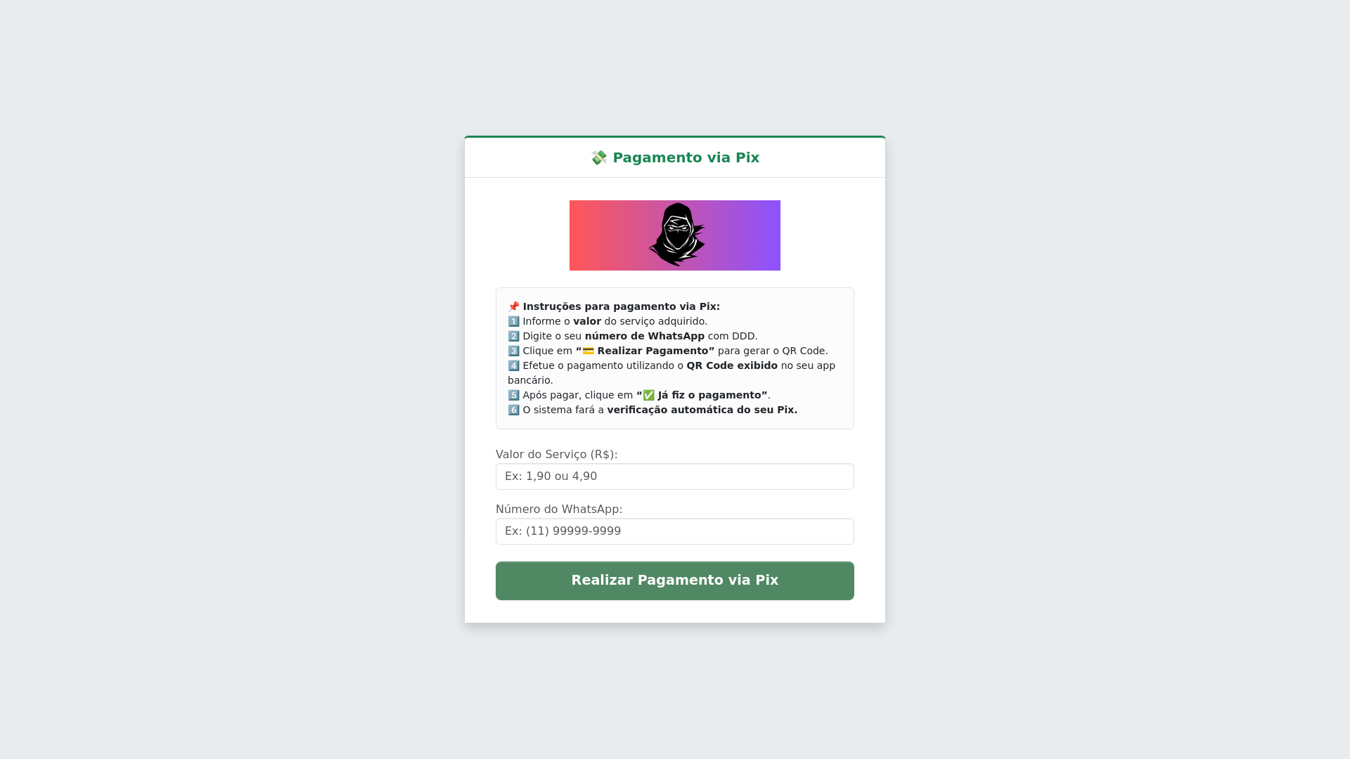 website screenshot of https://pagservice.store/