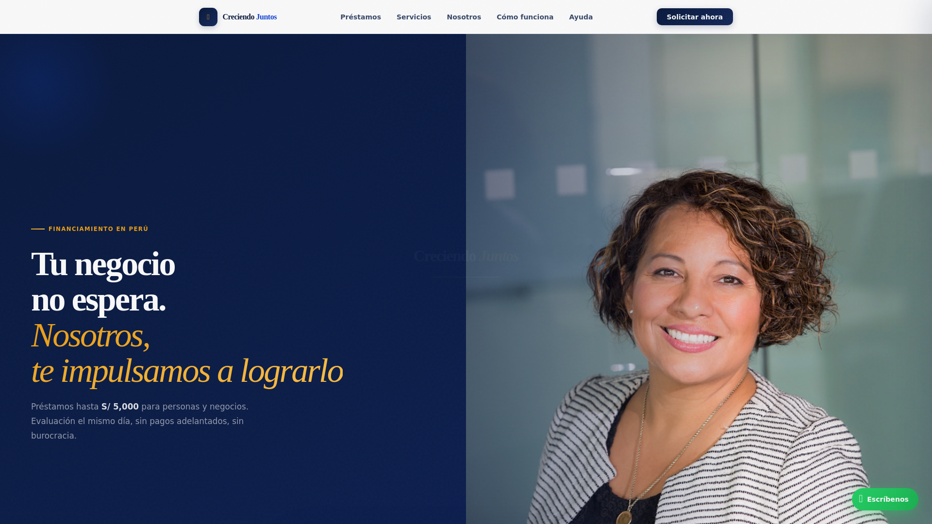website screenshot of https://creciendojuntosahorro.com