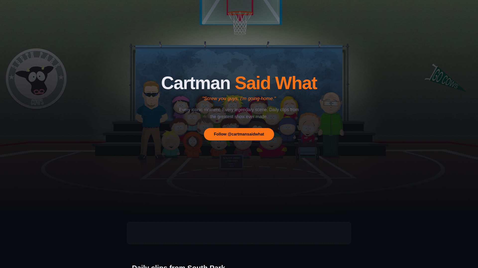website screenshot of https://cartmansaidwhat.pages.dev/