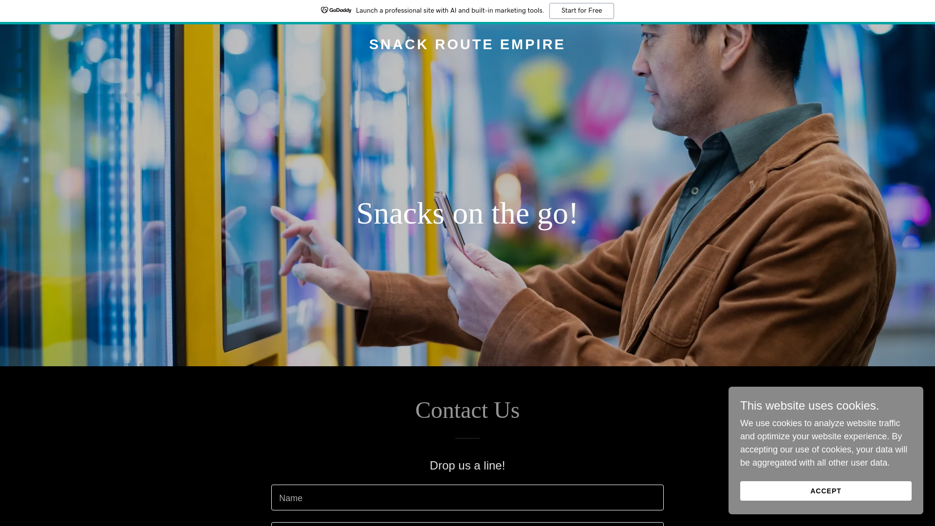 website screenshot of https://snackrouteempire.com/