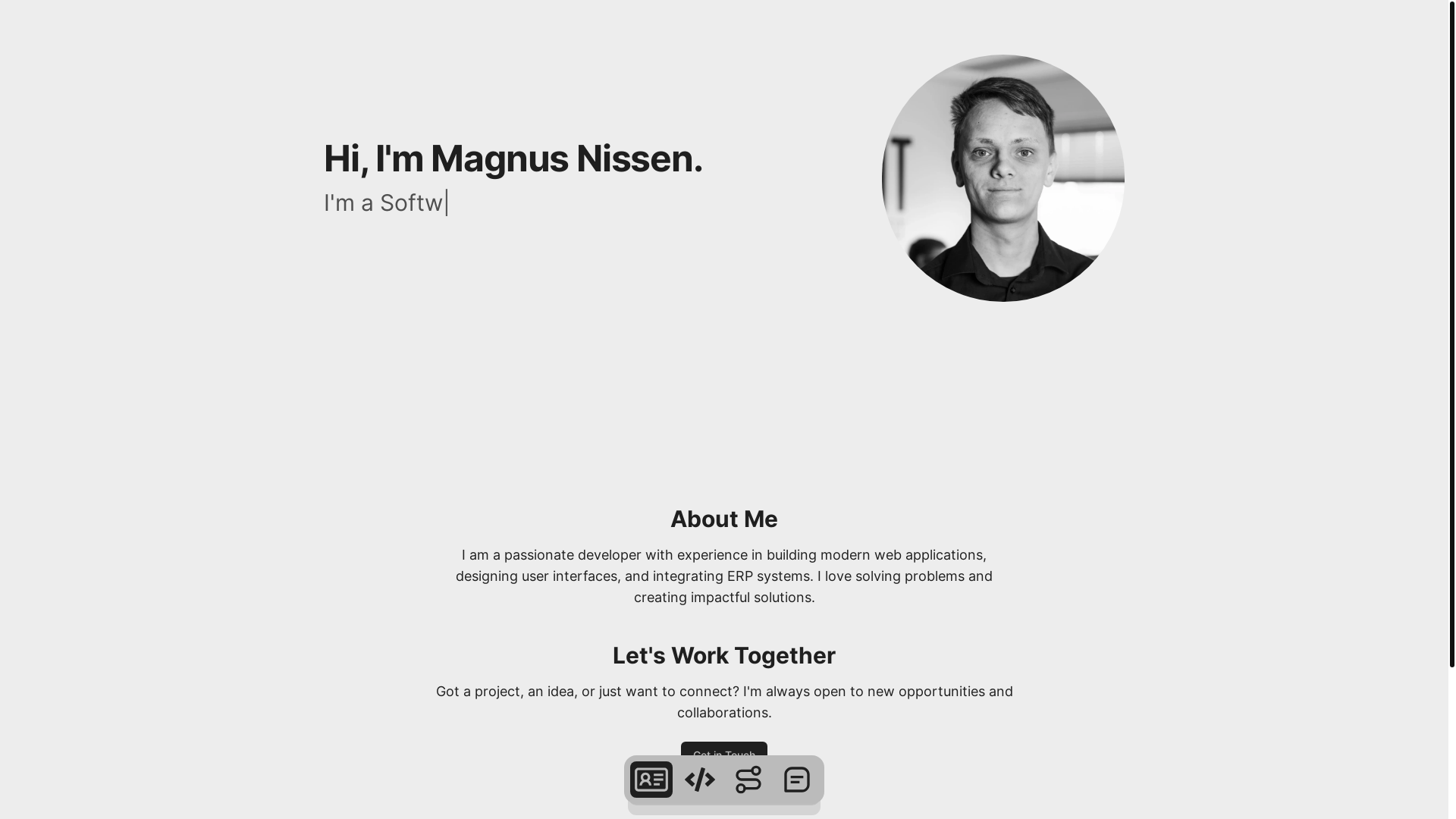 website screenshot of https://magnusnissen.dev/