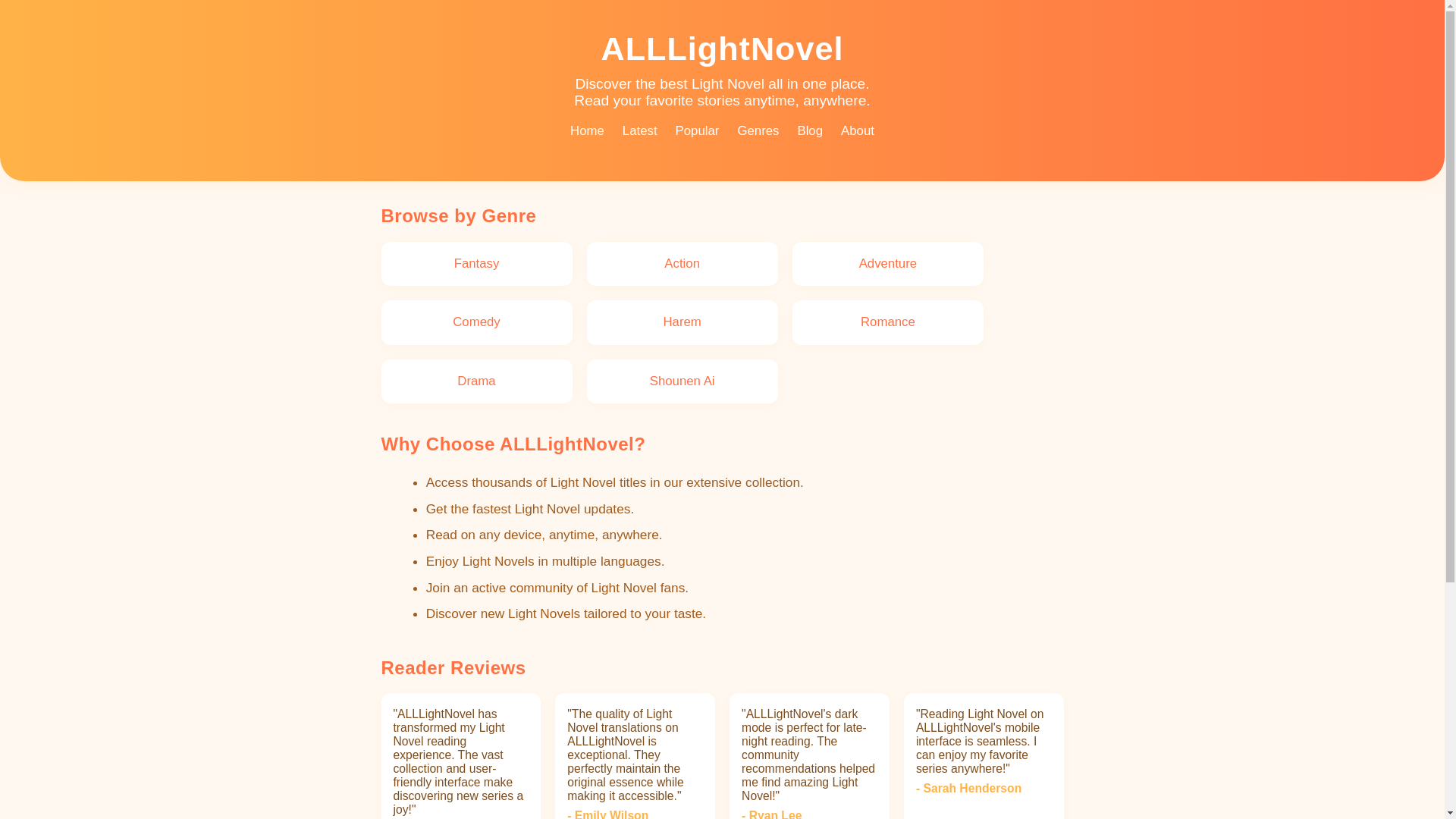 website screenshot of https://allightnovel.pages.dev/
