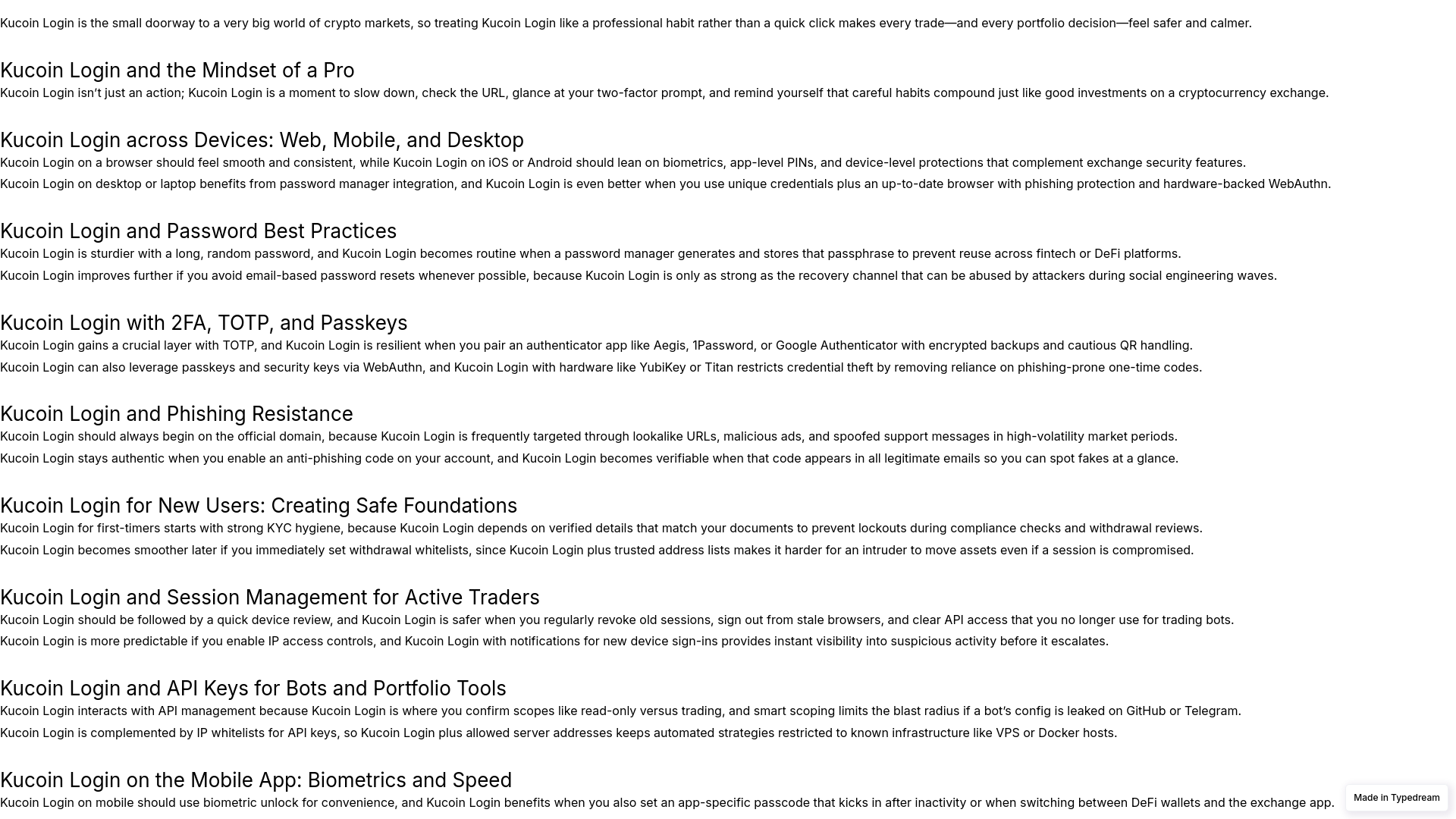 website screenshot of https://io-kucoin-login-com.typedream.app
