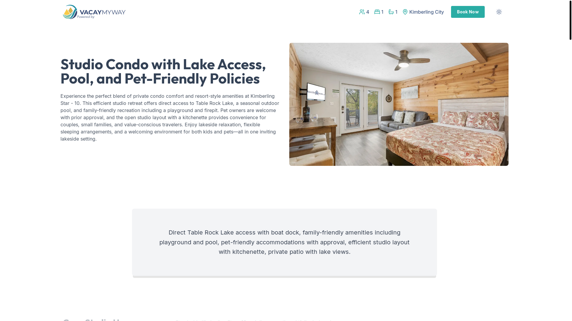 website screenshot of https://serenedockside.vacations/
