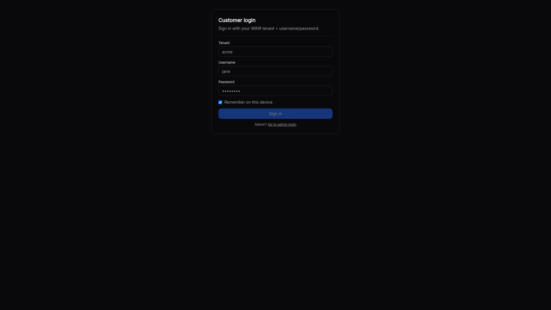 website screenshot of https://wair-portal.pages.dev/