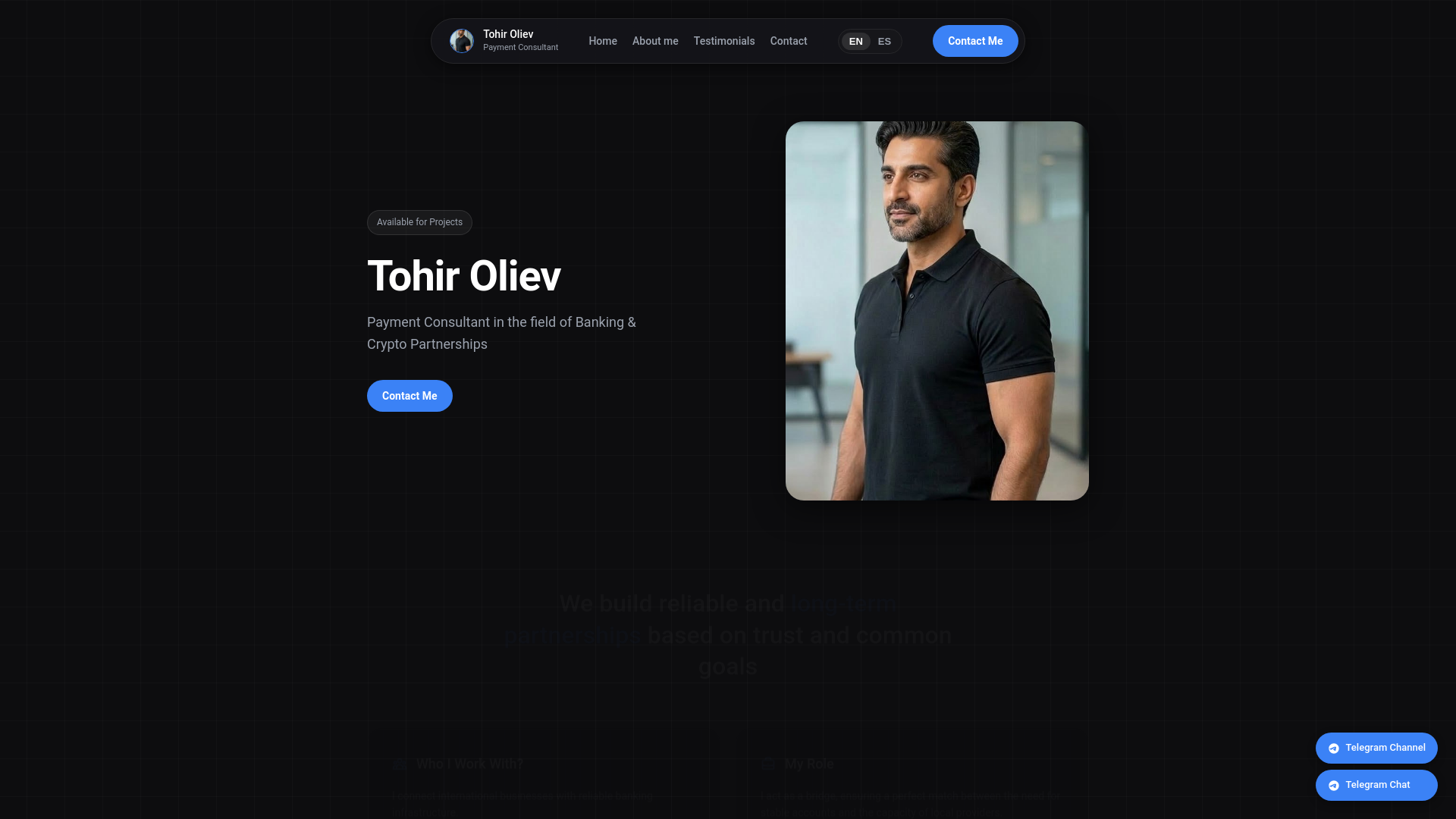 website screenshot of https://tohirpartners.com/