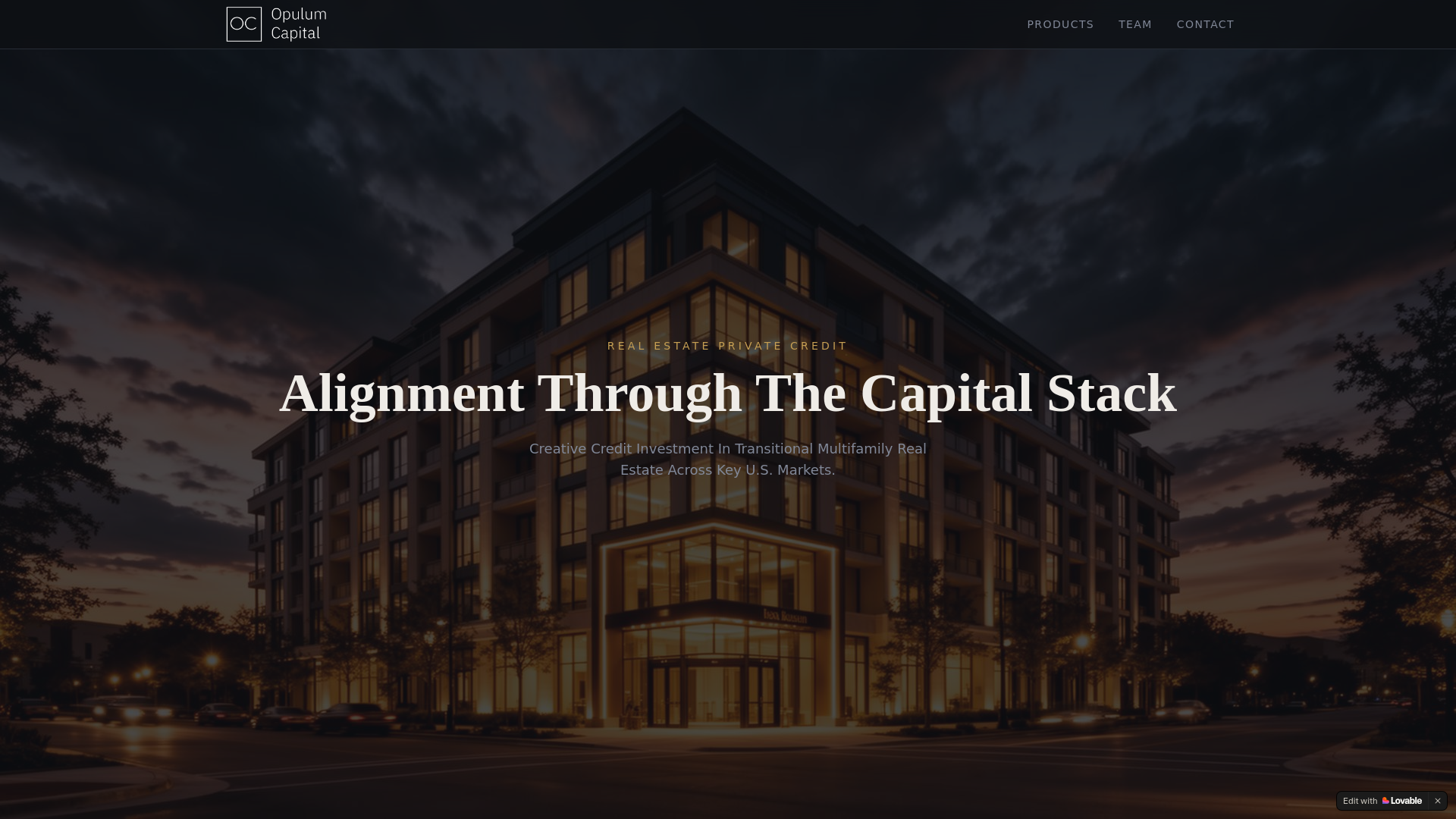 website screenshot of http://www.opulumcapital.com/