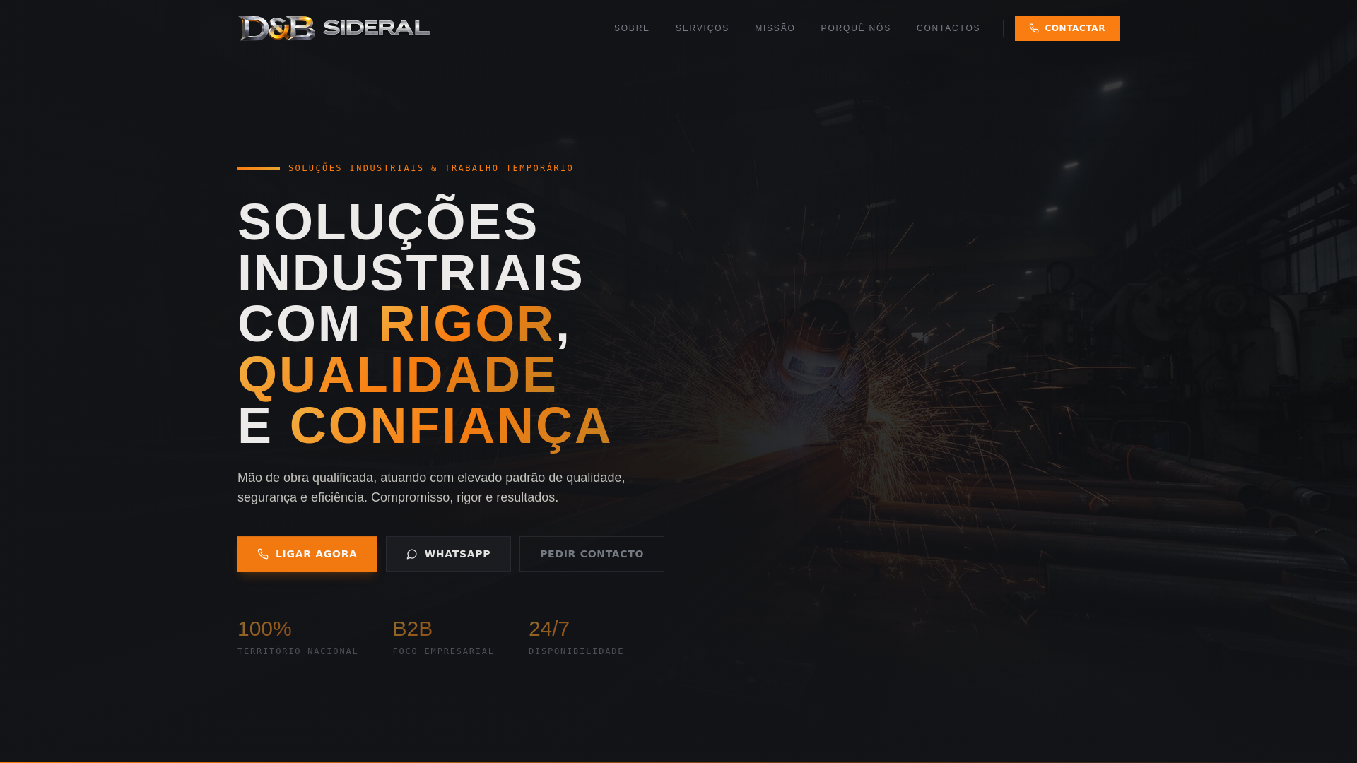 website screenshot of https://dbsideral.pt/