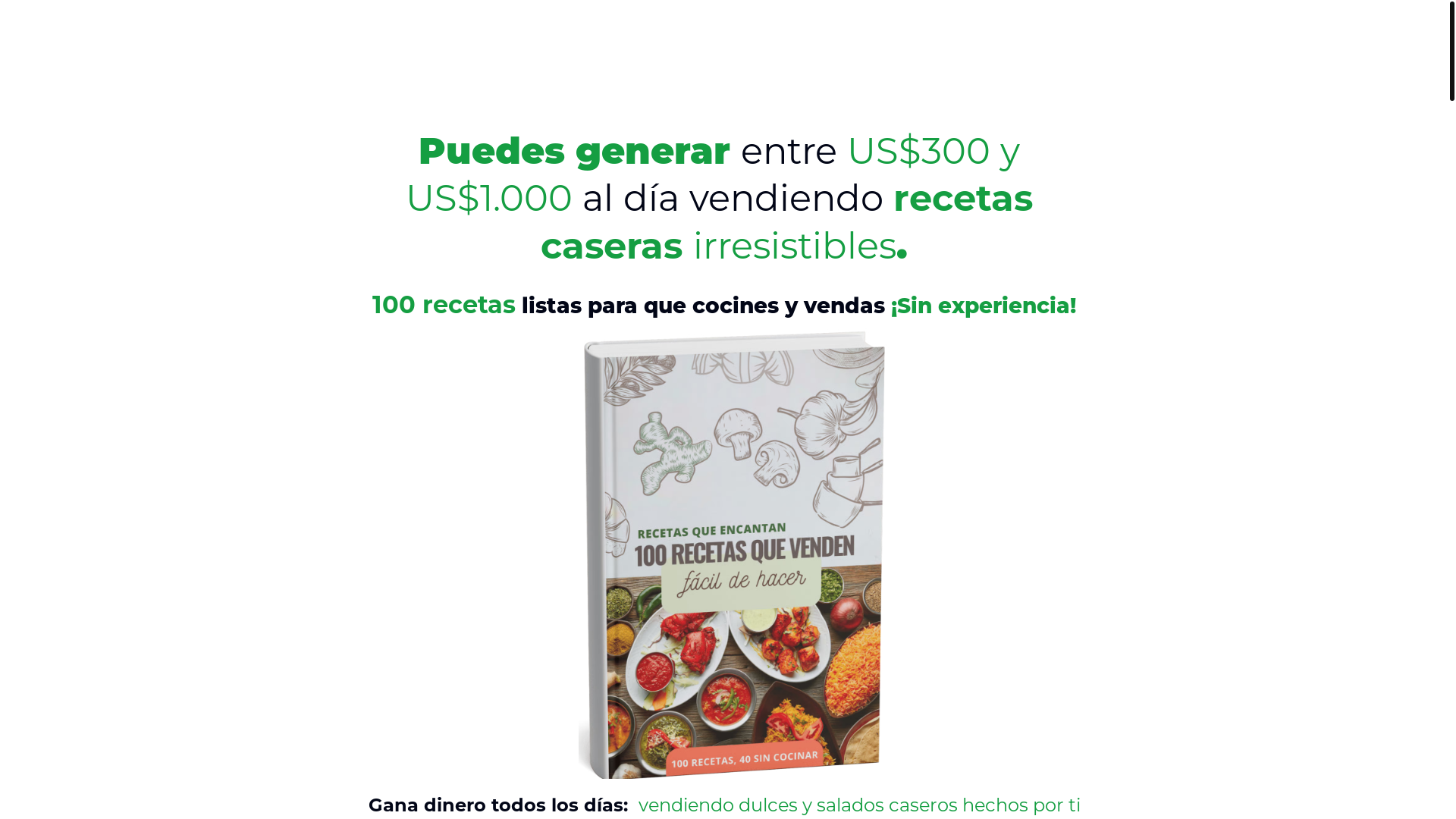 website screenshot of https://recetasquevenden.store/