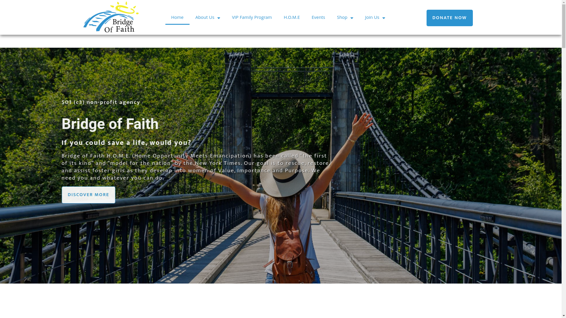 website screenshot of https://www.bridgeoffaith.org/