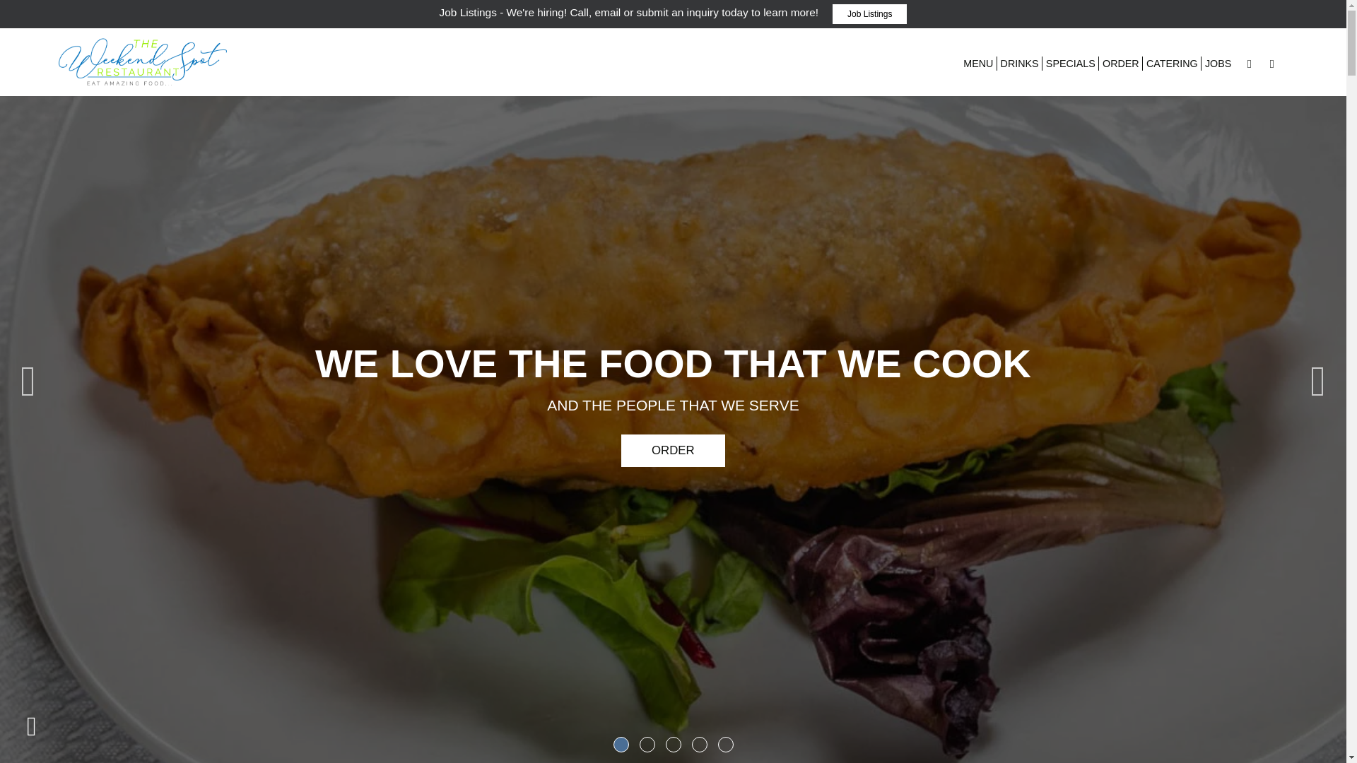 website screenshot of https://weekendspotcatering.com/