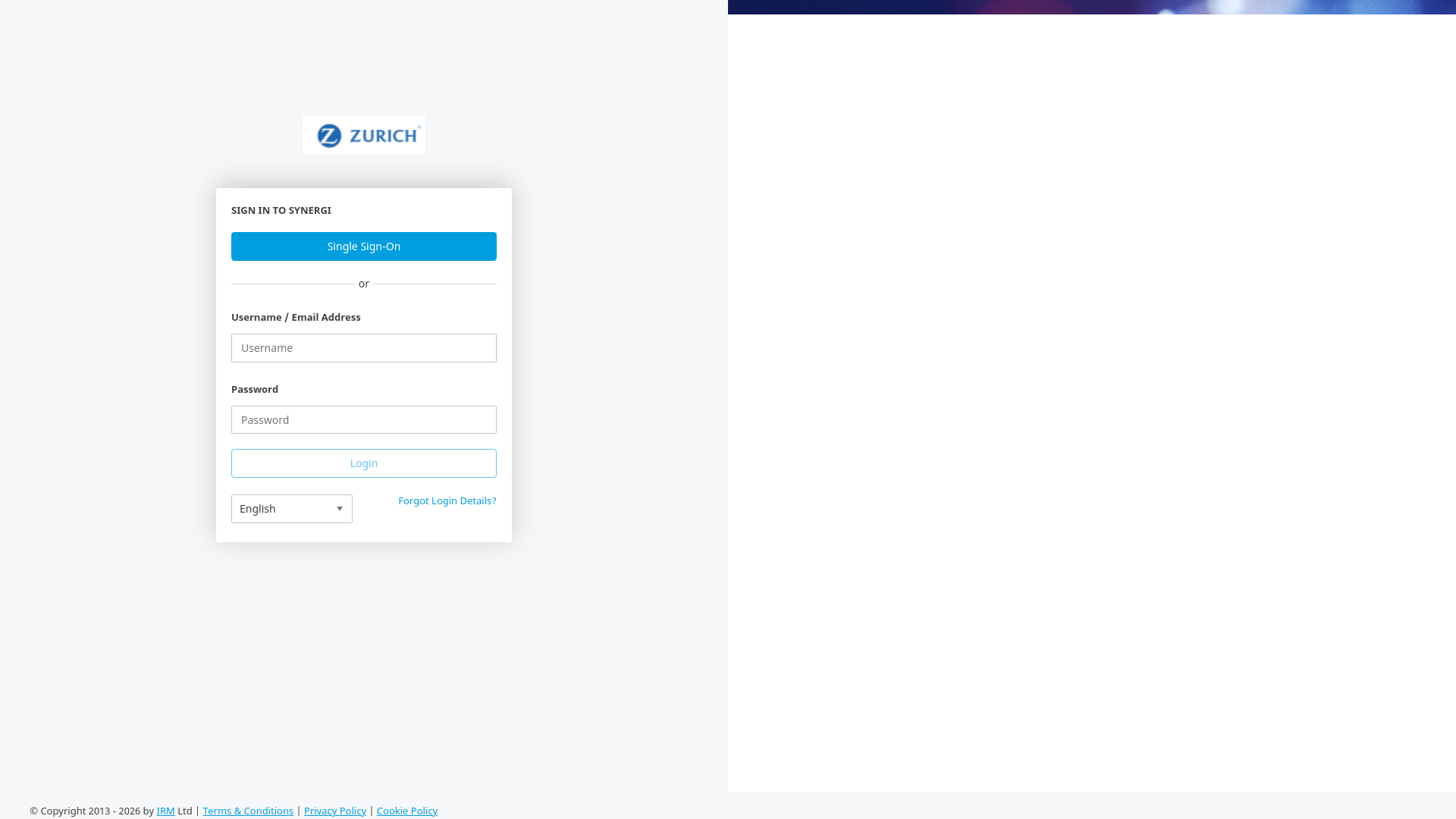 website screenshot of http://zurich.irmsecurity.com/application/vendorsecurequestionnaire/d5e0d9668f22613d3c8e81366883d977:next/33c83d5a233a6e2f4e278fbe8aecc0b2