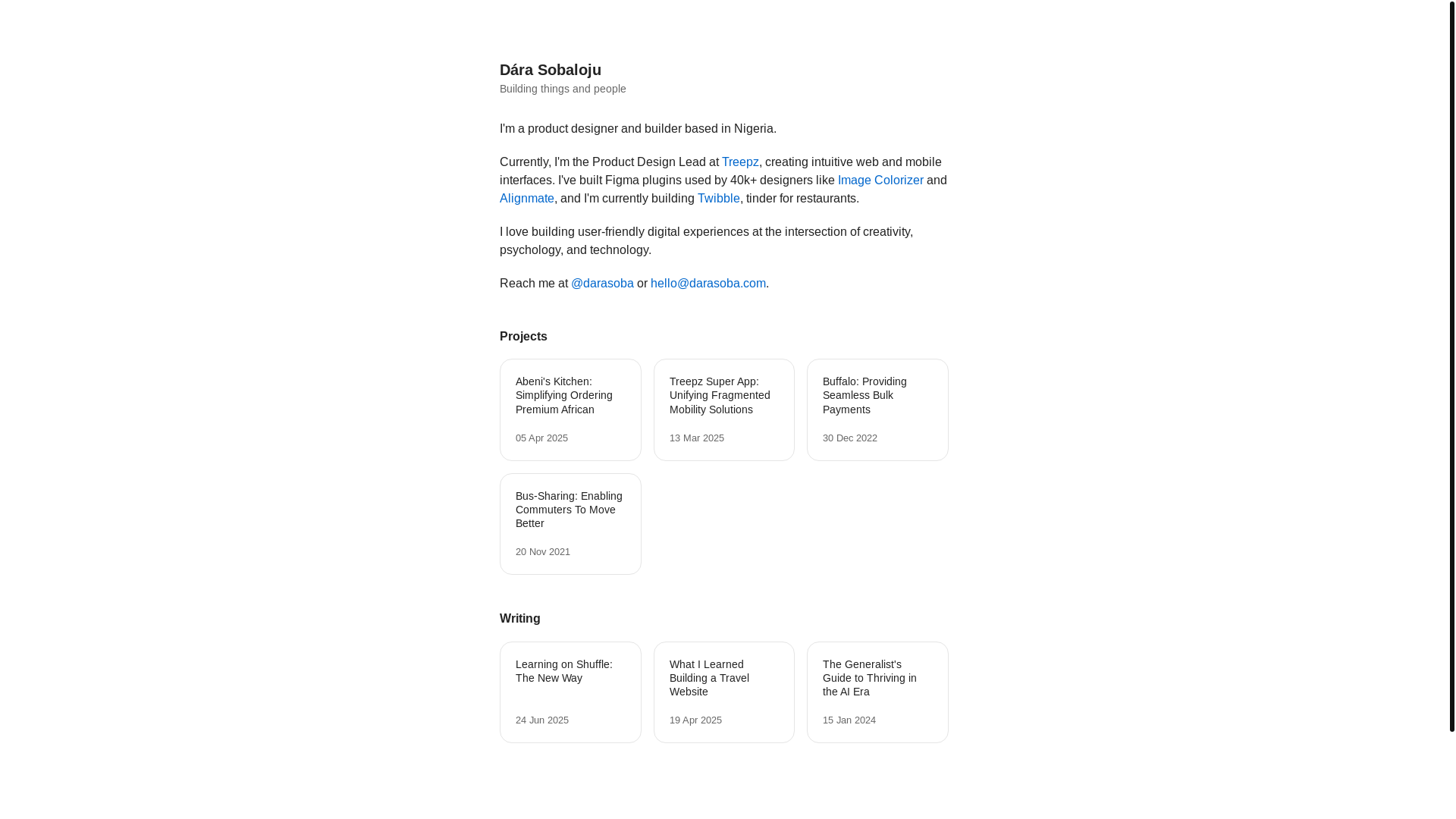 website screenshot of https://dara-soba.pages.dev/